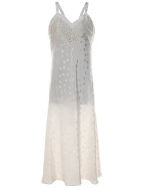 Off-White Floral & Polka Dot Print Slip Dress - M
