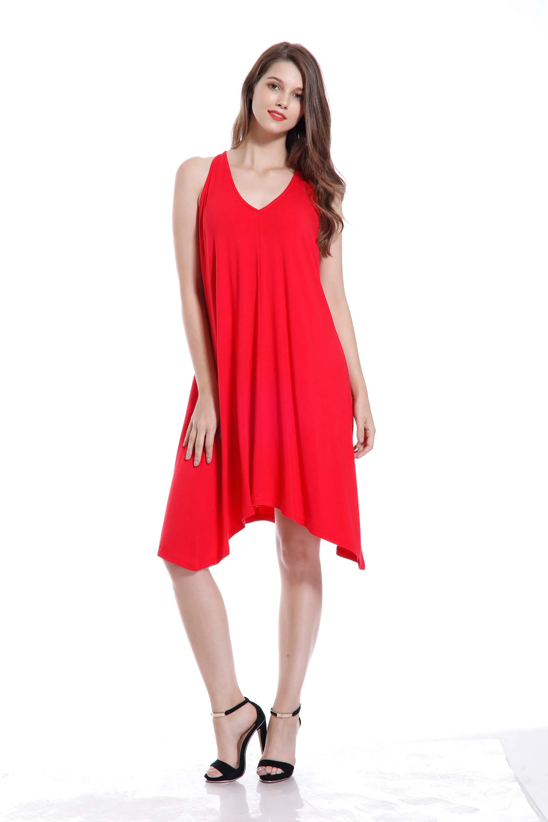 Orange by Fashion Village (Bamboo) V-neck Dress B8777