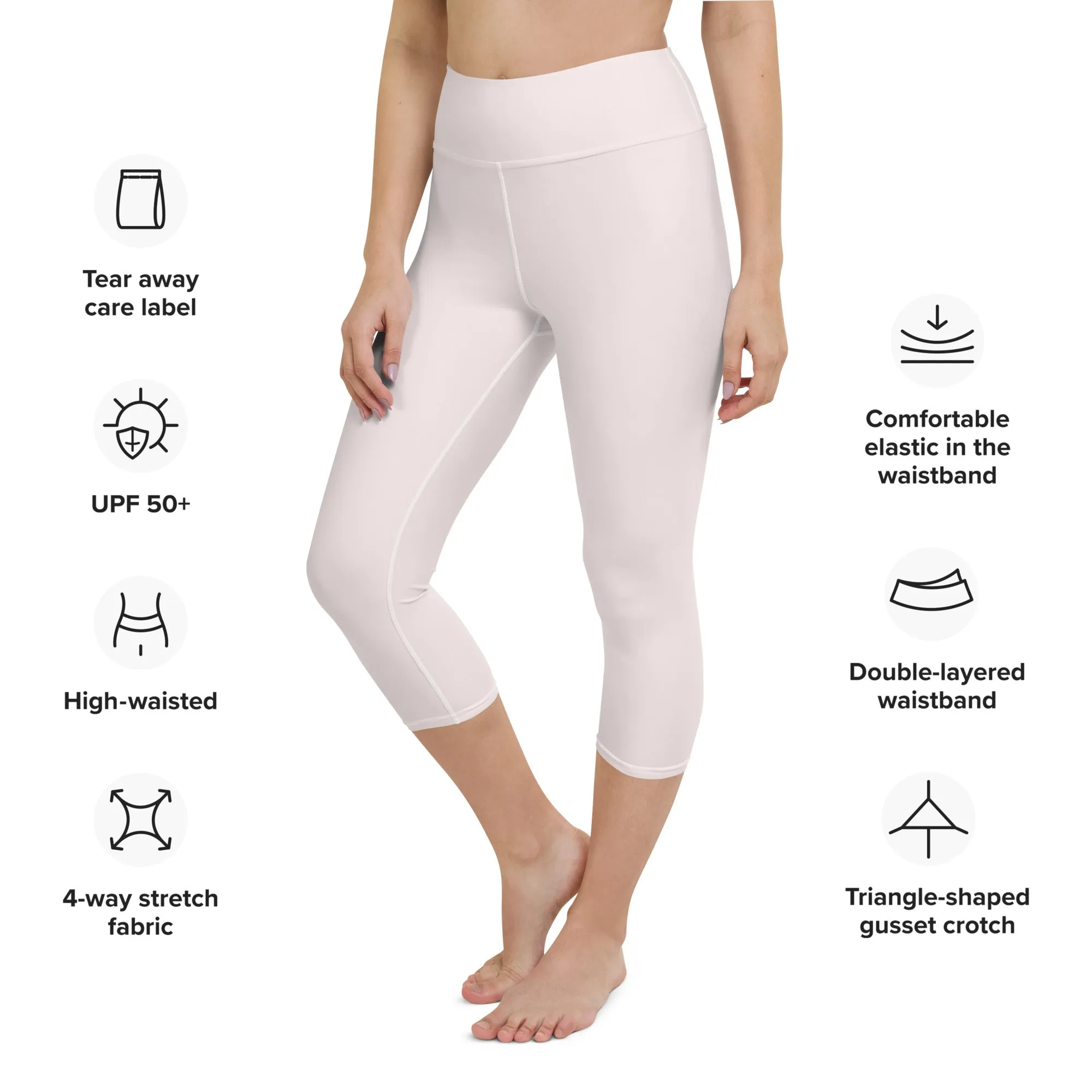 Pale Pink Yoga Capri Leggings | Pretty in Pink Capri Leggings, lioness-love