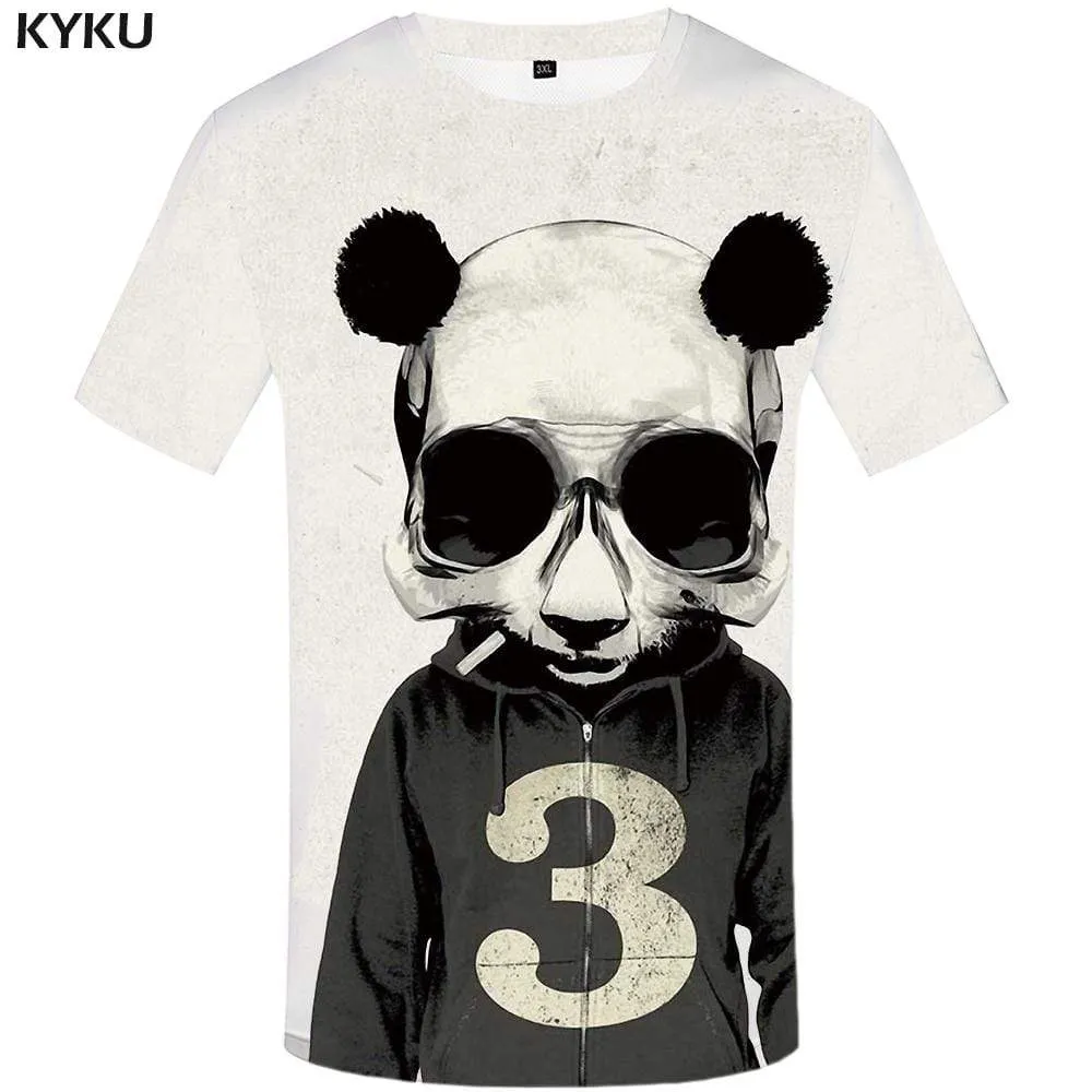 Panda T-shirts Men Skull T shirts Funny Animal Tshirt Anime Retro Tshirts Print Cosplay T-shirt 3d Mens Clothing Casual Unisex