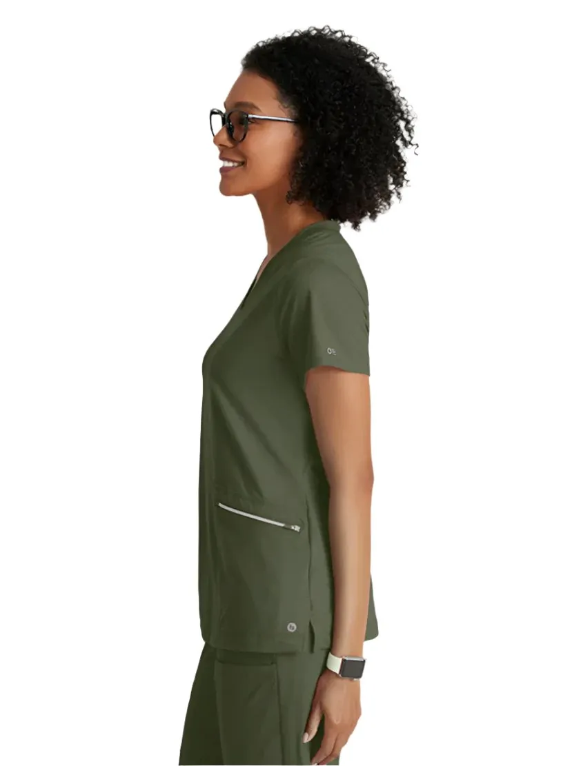 Performance Knit by Barco Victory Knit 2-Pocket V-Neck Scrub Top