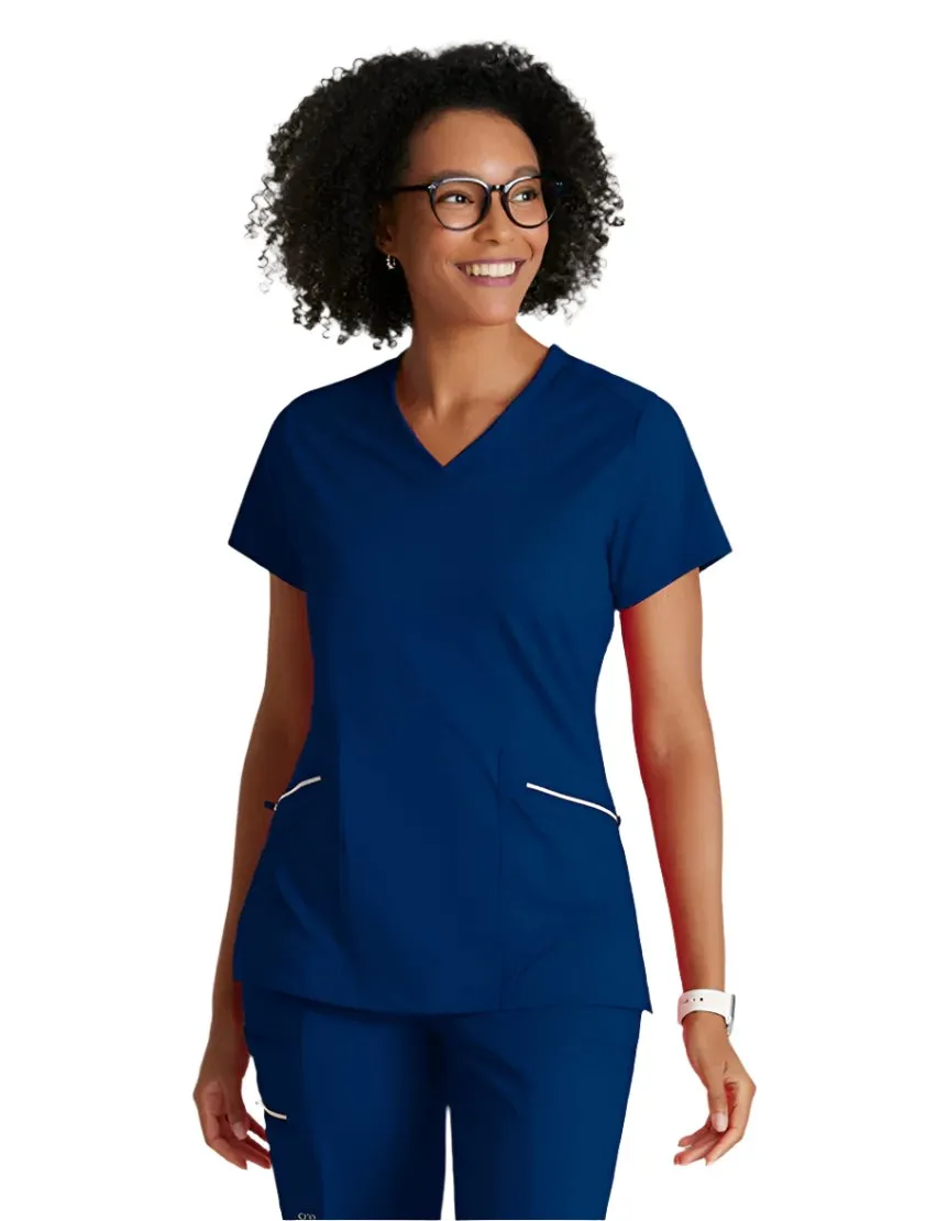 Performance Knit by Barco Victory Knit 2-Pocket V-Neck Scrub Top