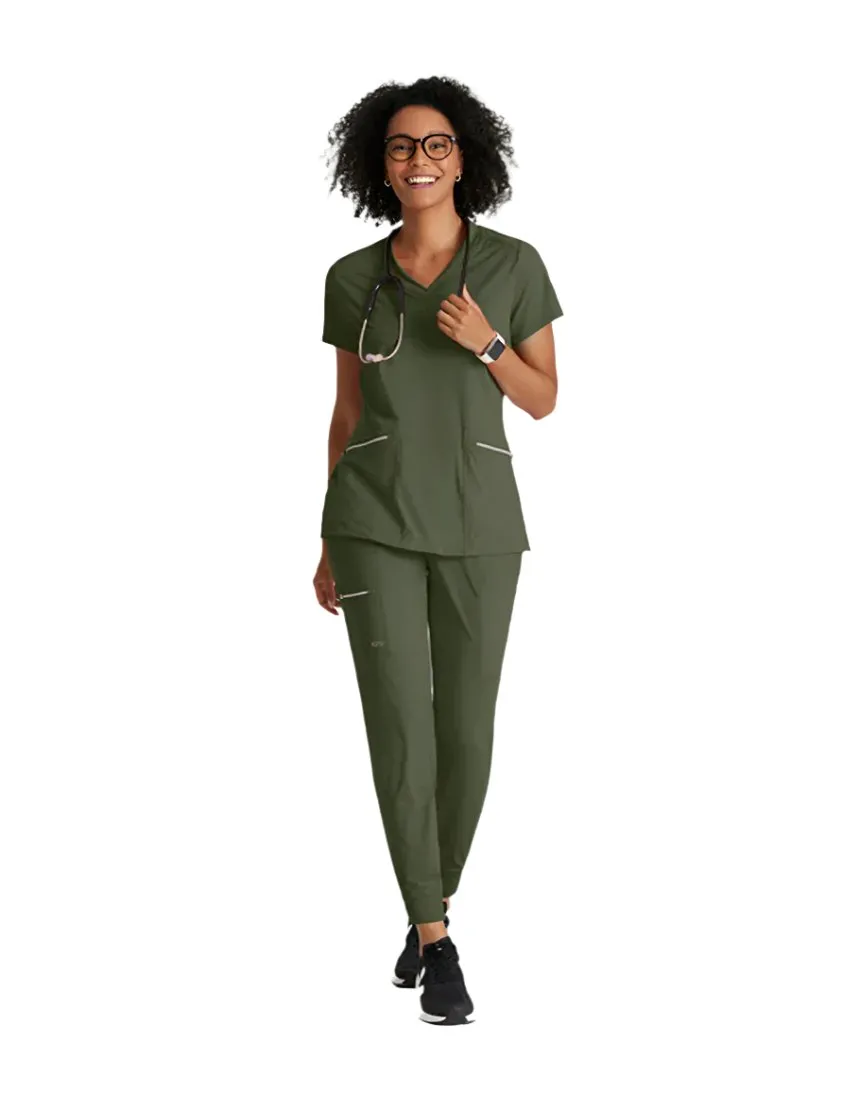 Performance Knit by Barco Victory Knit 2-Pocket V-Neck Scrub Top