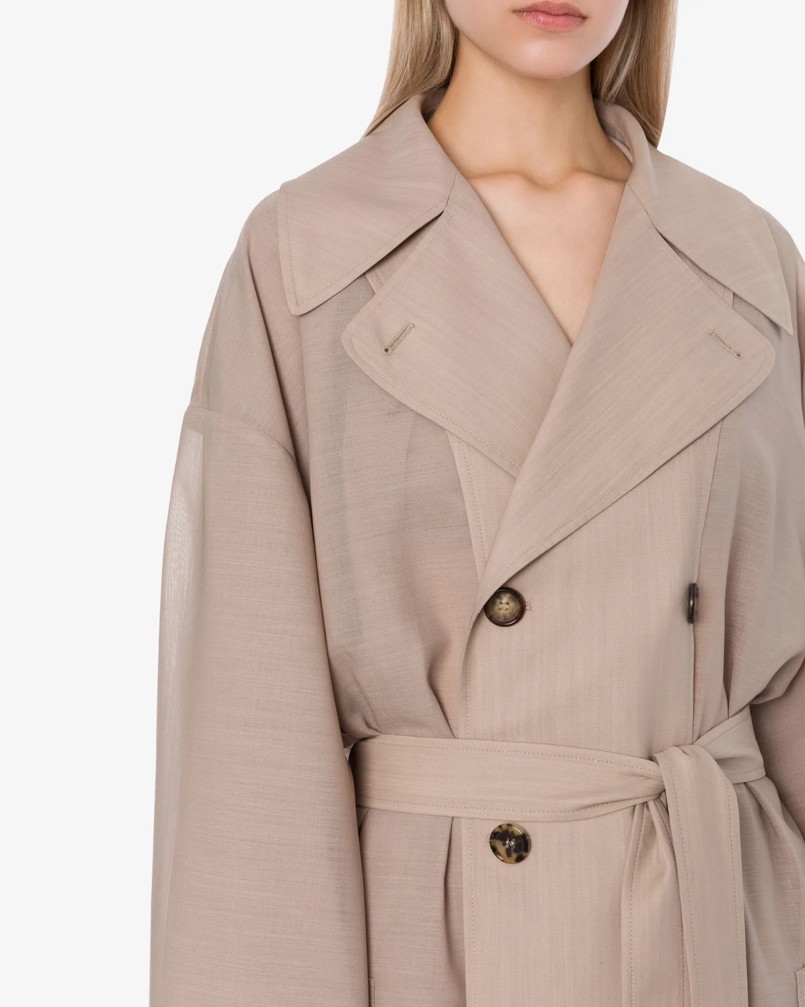 PHILOSOPHY LONG TRENCH LINEN JACKET