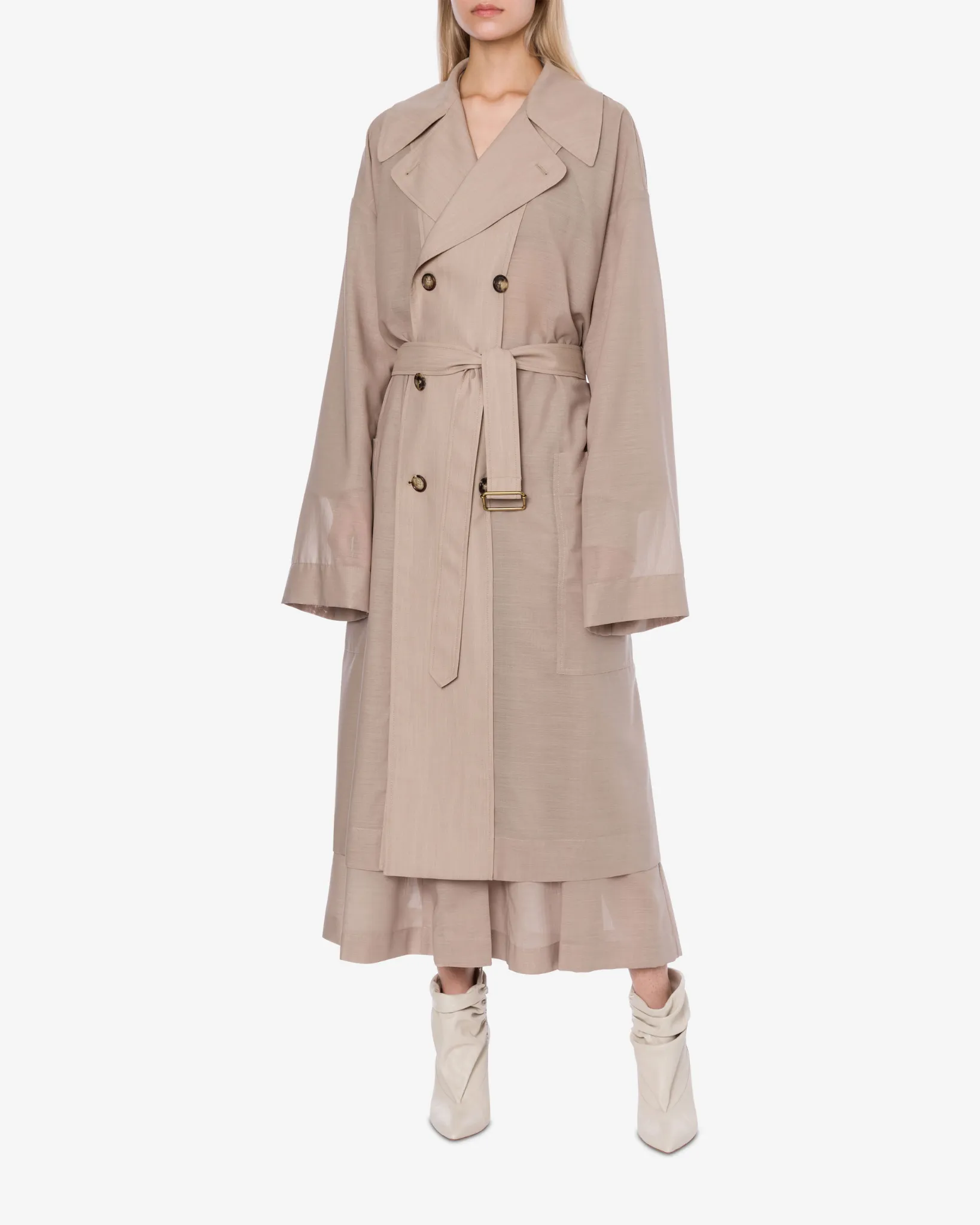 PHILOSOPHY LONG TRENCH LINEN JACKET