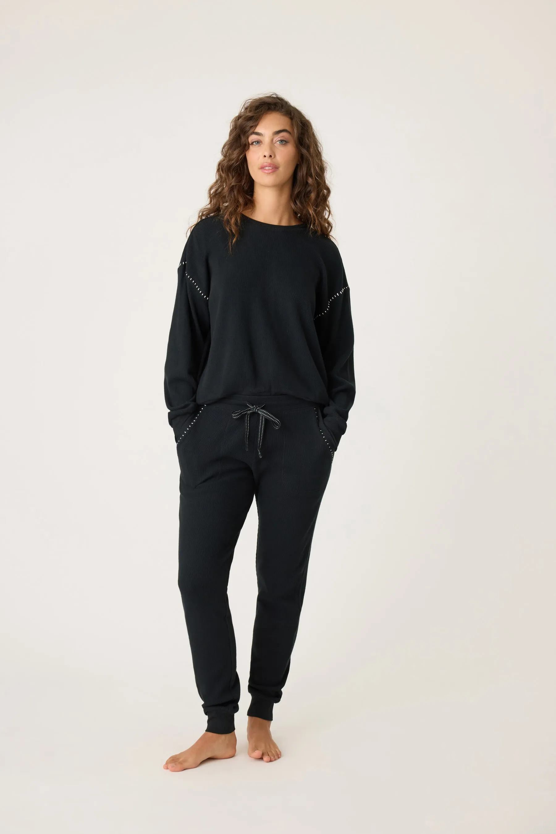 P.J. Salvage Cross Stitch Banded Pant