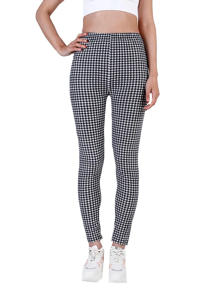 Plaid Leggings Women Pants Push Up Leggings Fashion Fitness Leggins Gym Sporting High Waist Trousers