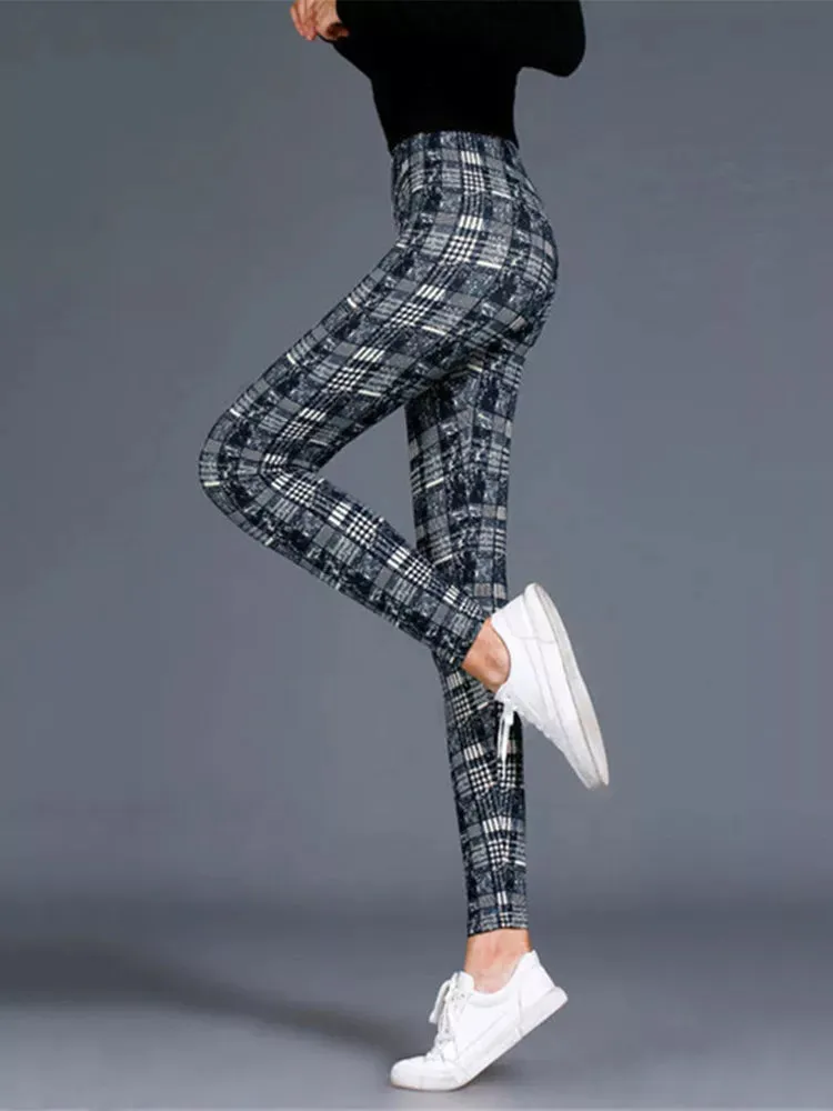 Plaid Leggings Women Pants Push Up Leggings Fashion Fitness Leggins Gym Sporting High Waist Trousers