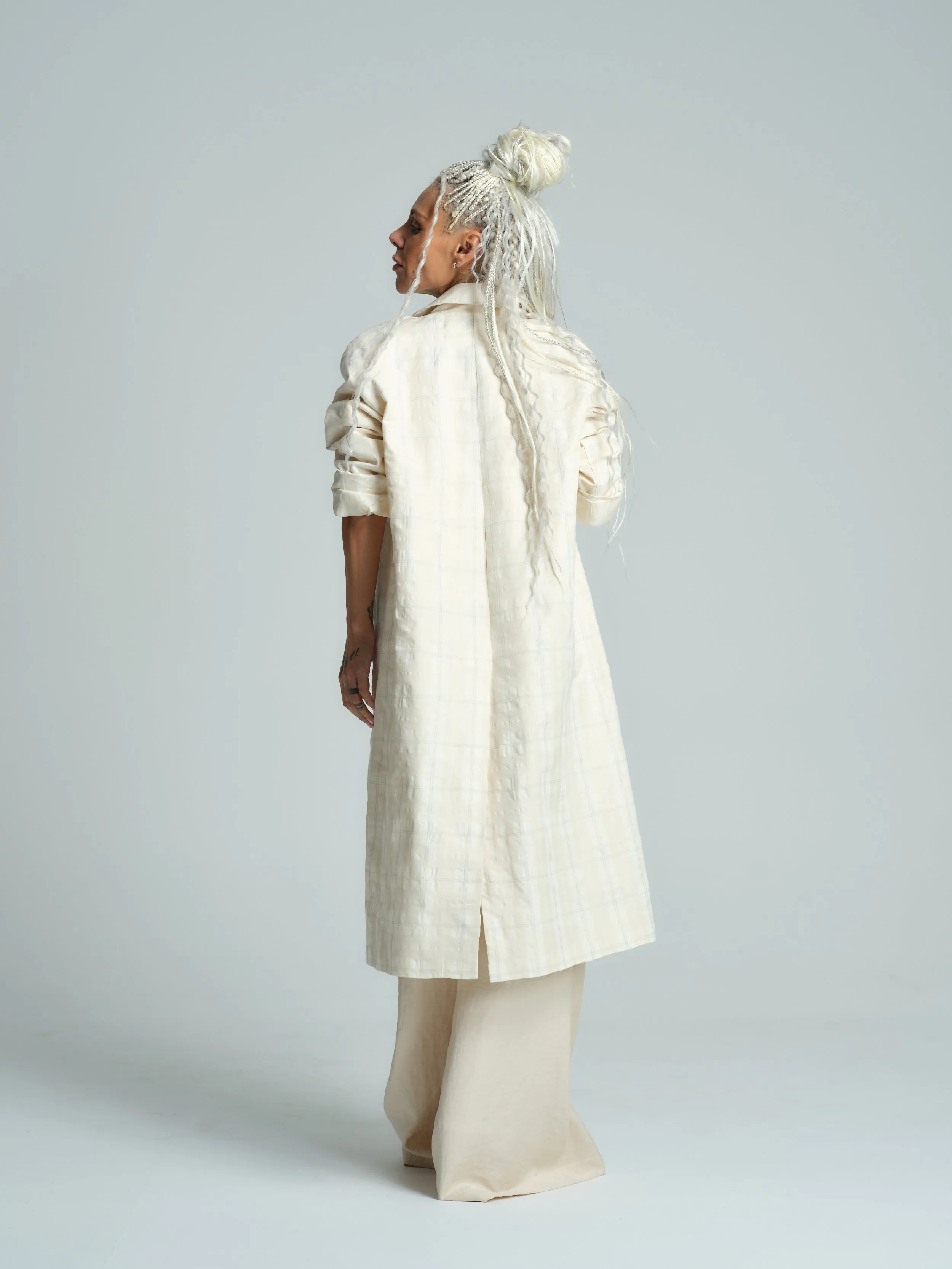 Plaid Linen-Blend Jacket