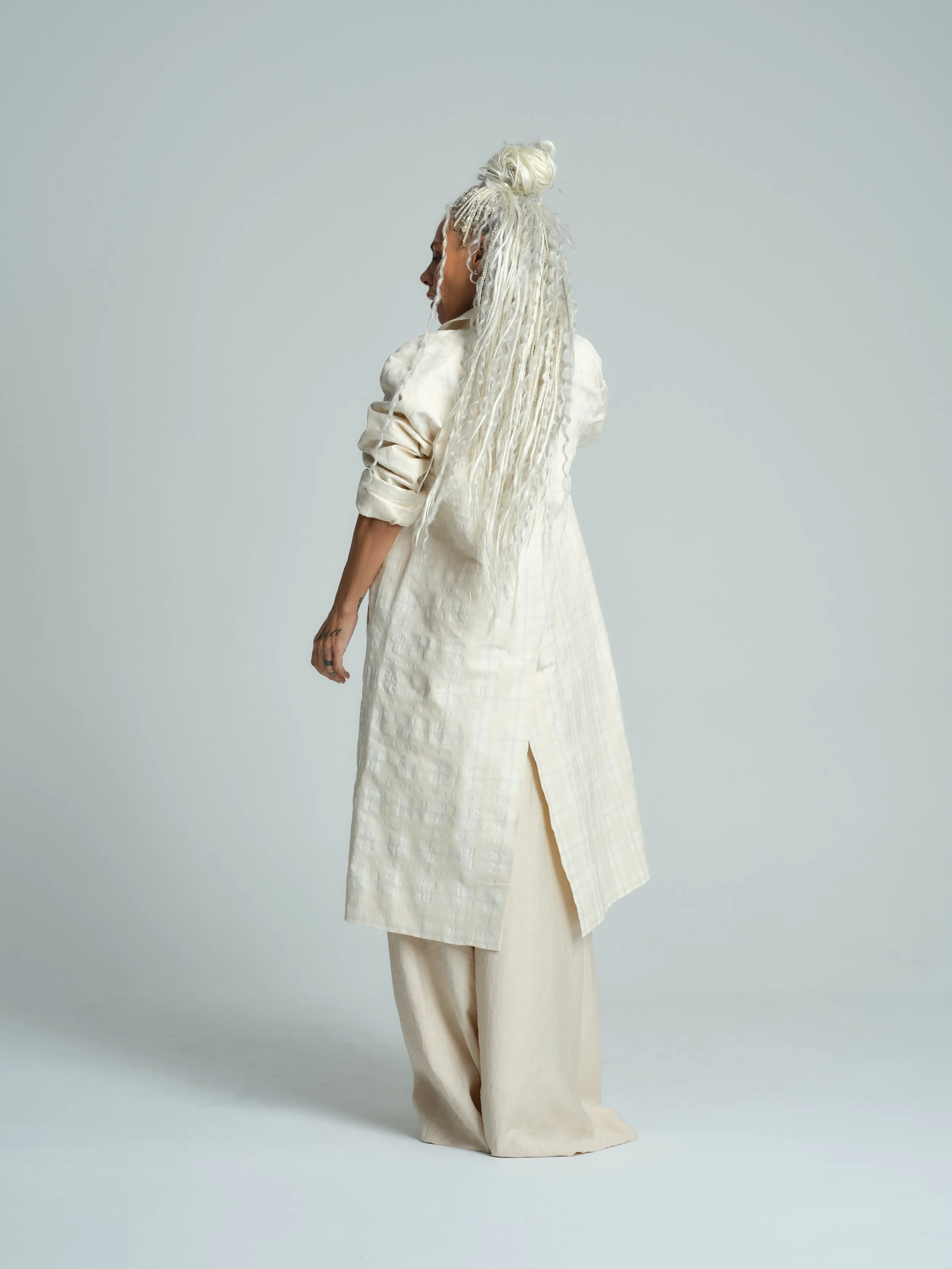 Plaid Linen-Blend Jacket