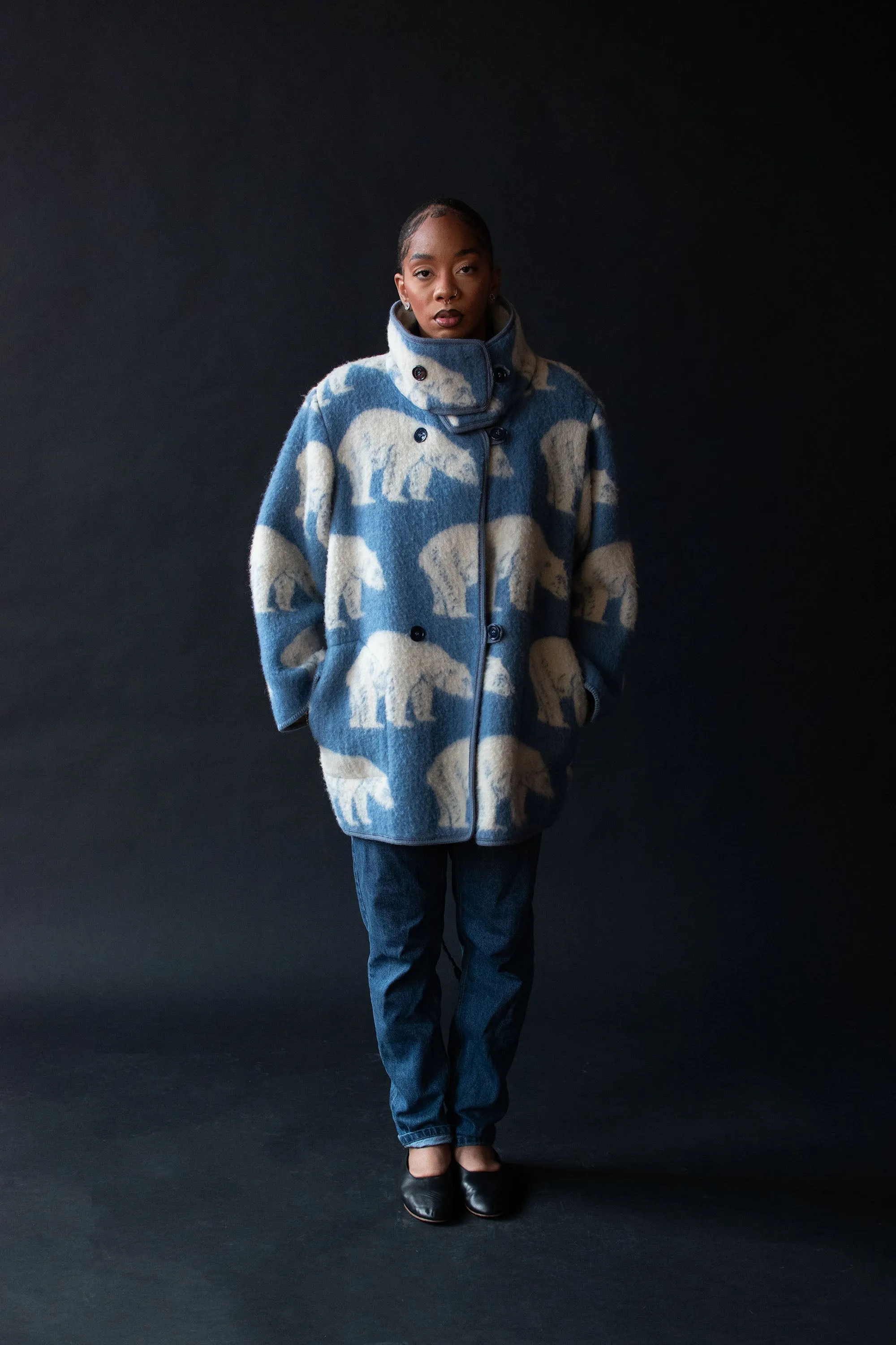 Polar Bear Print Coat | Lillunn