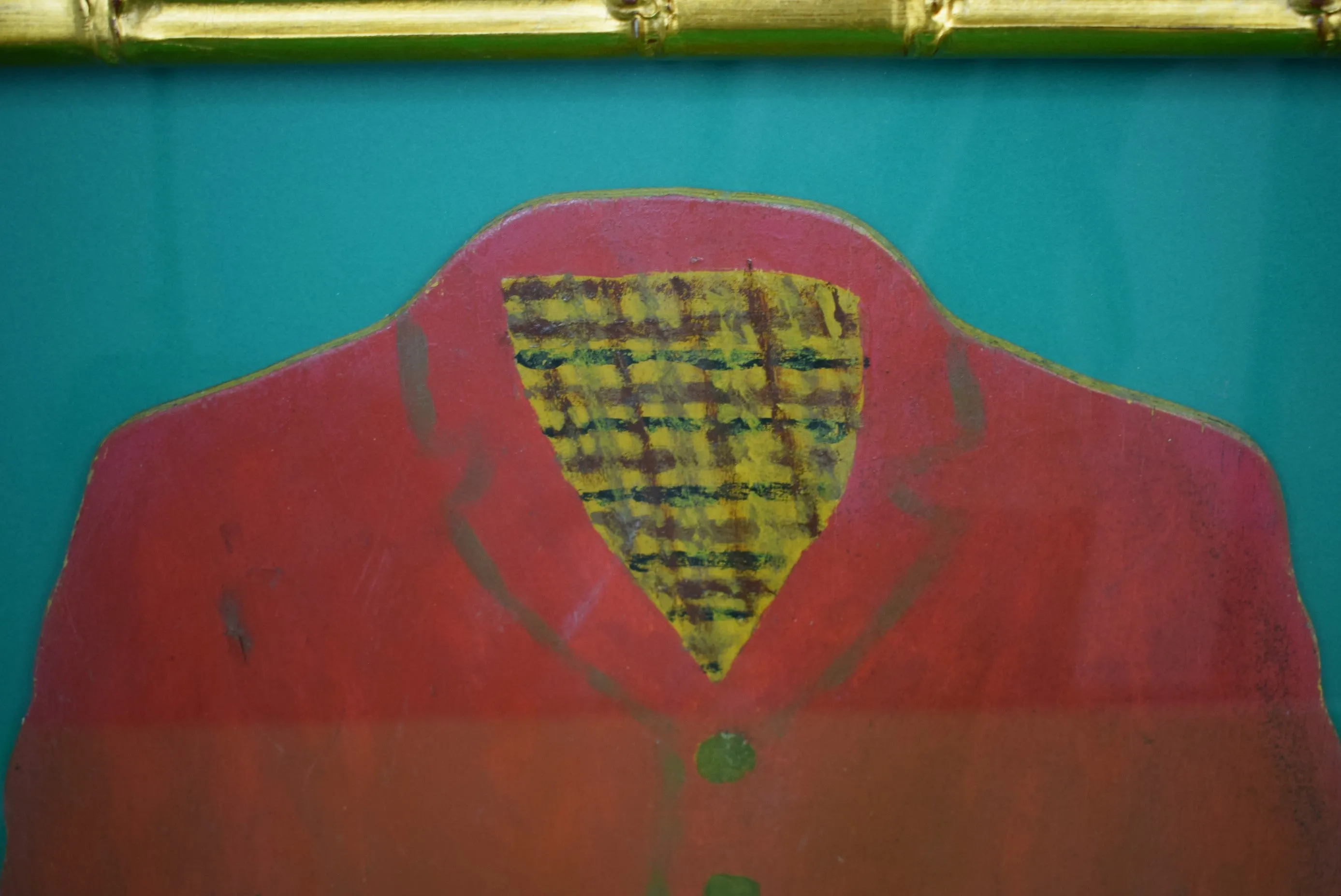 "Fox-Hunter Hand-Painted Red Coat On Wood Panel" (SOLD)