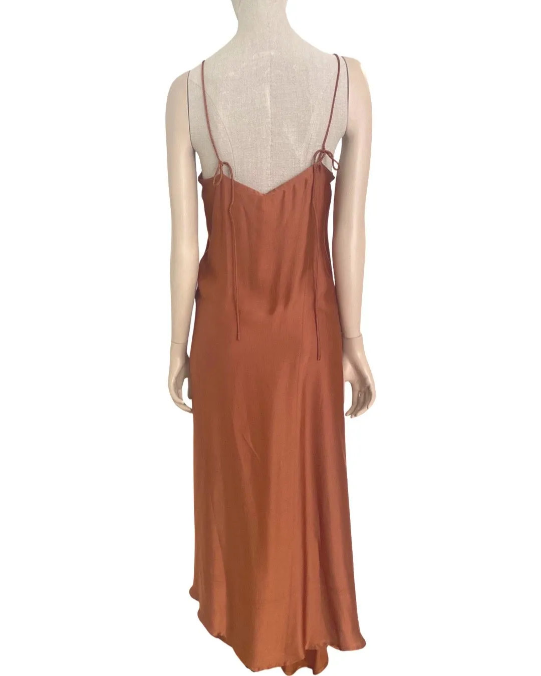 ROSE SILK SLIP DRESS TERACOTTA