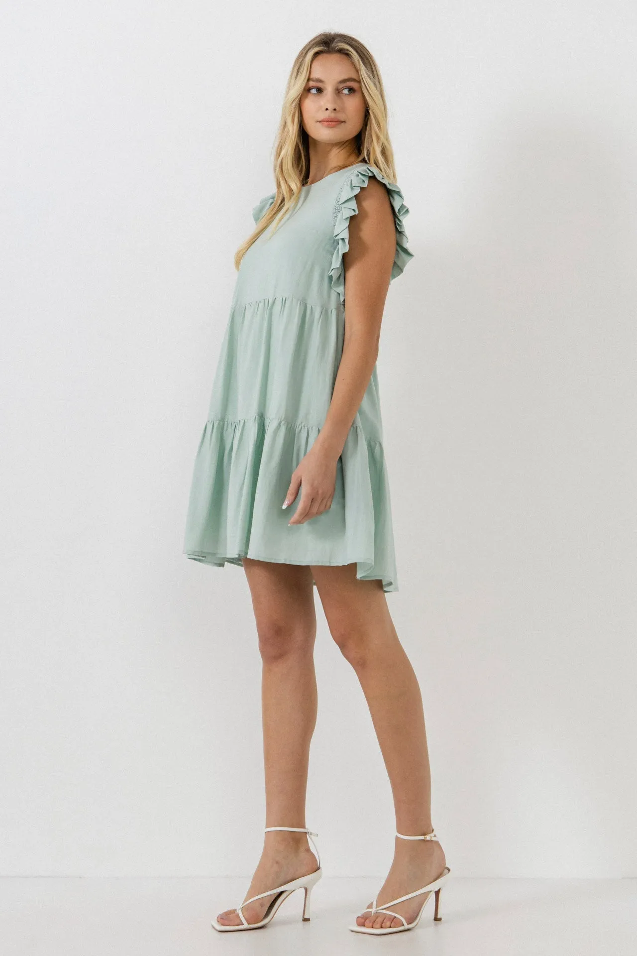Ruffled Detail Mini Dress