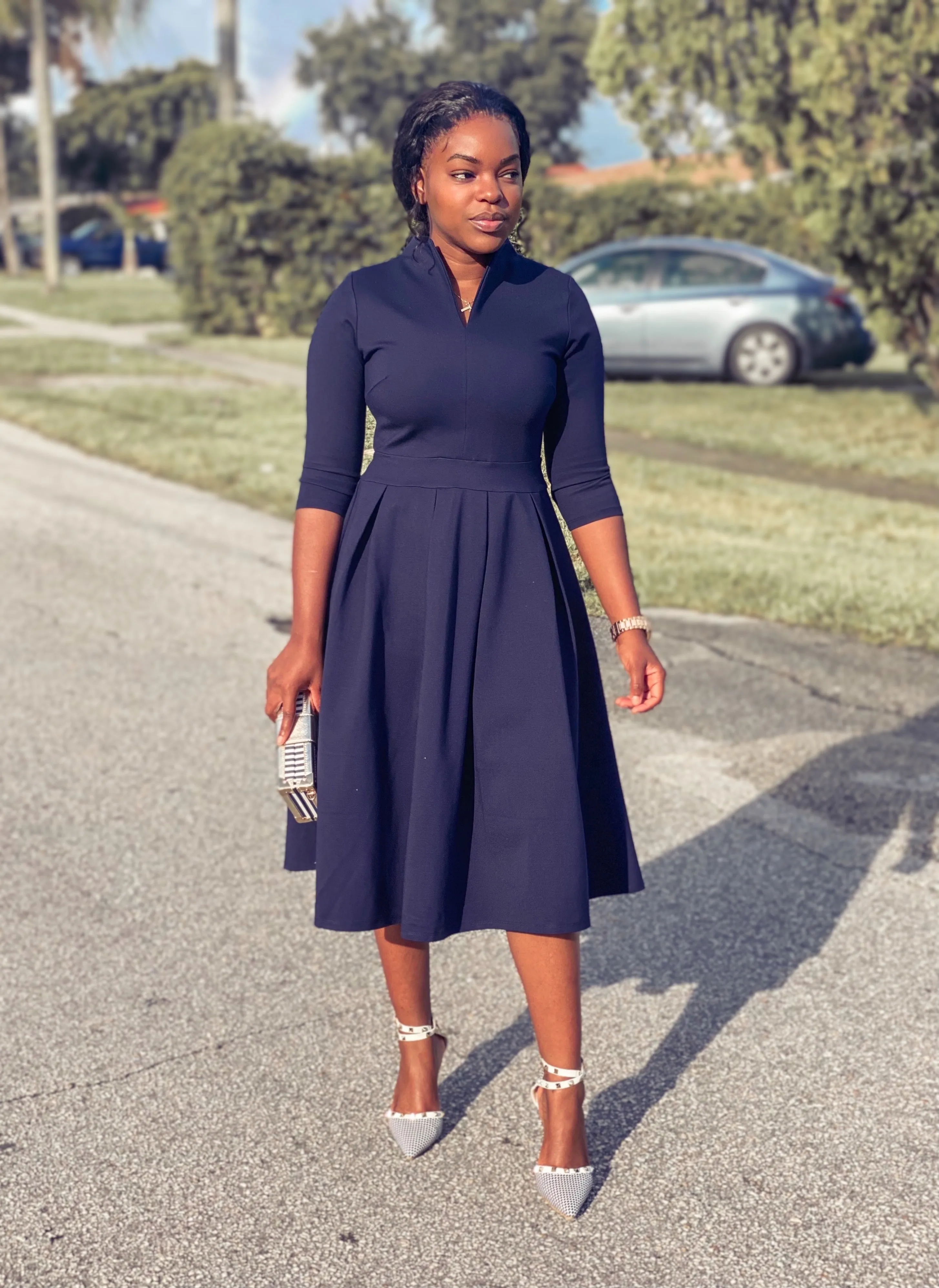 Santorini Navy Blue Dress