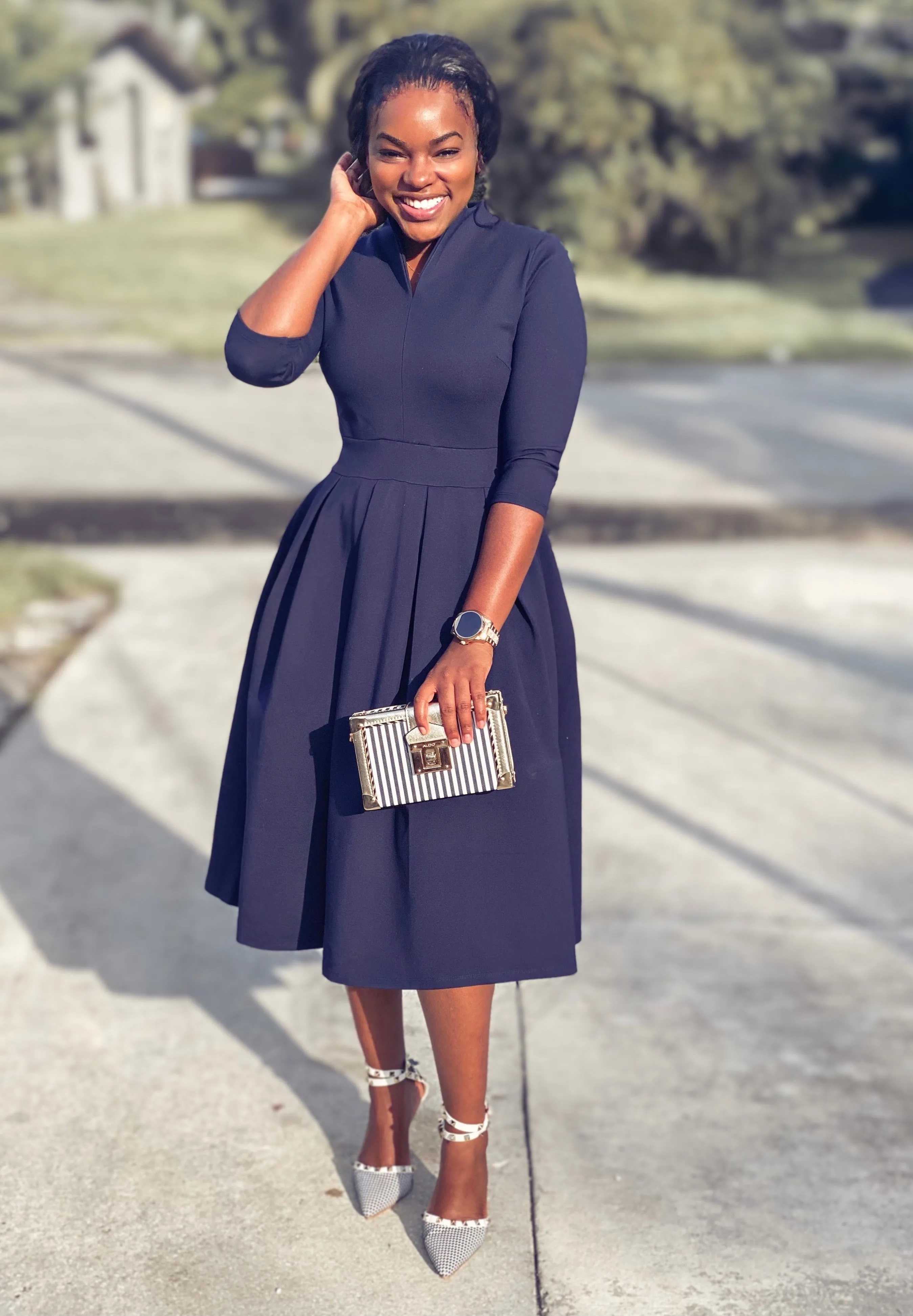 Santorini Navy Blue Dress