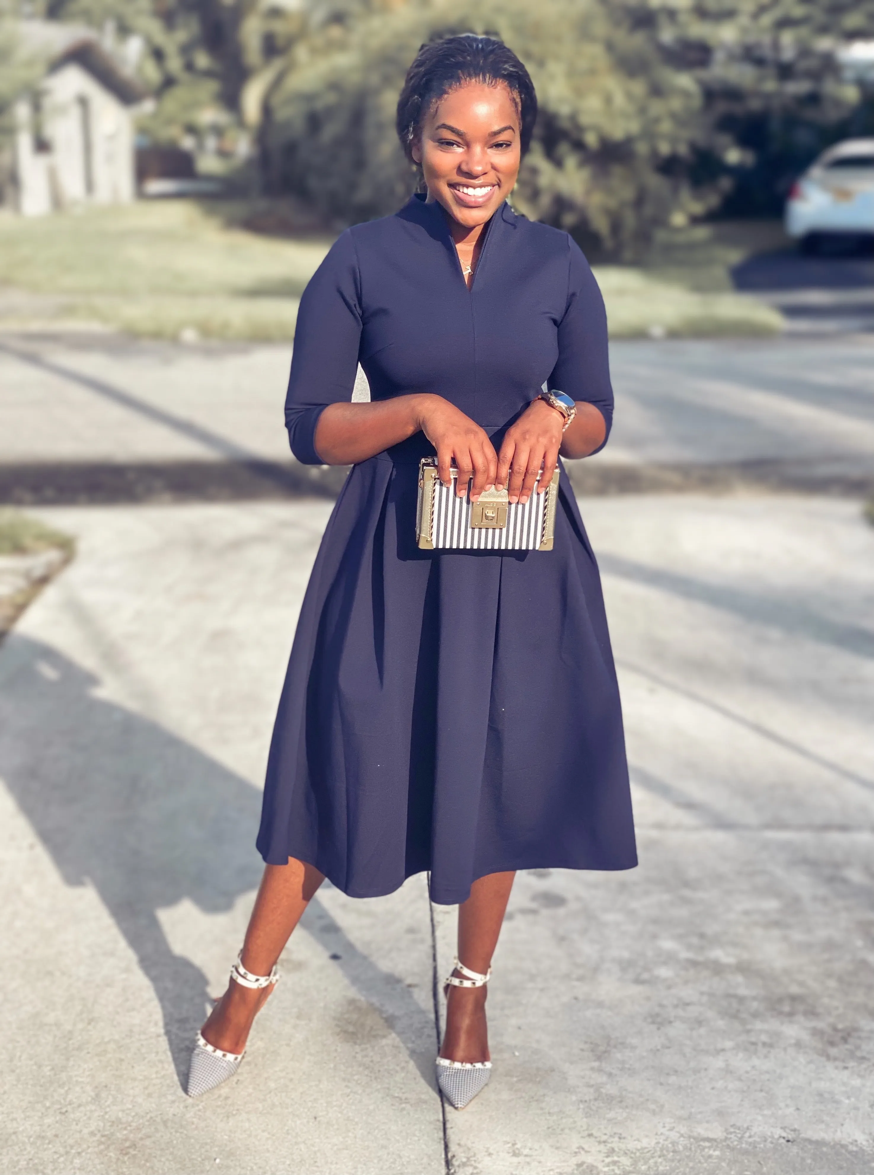 Santorini Navy Blue Dress