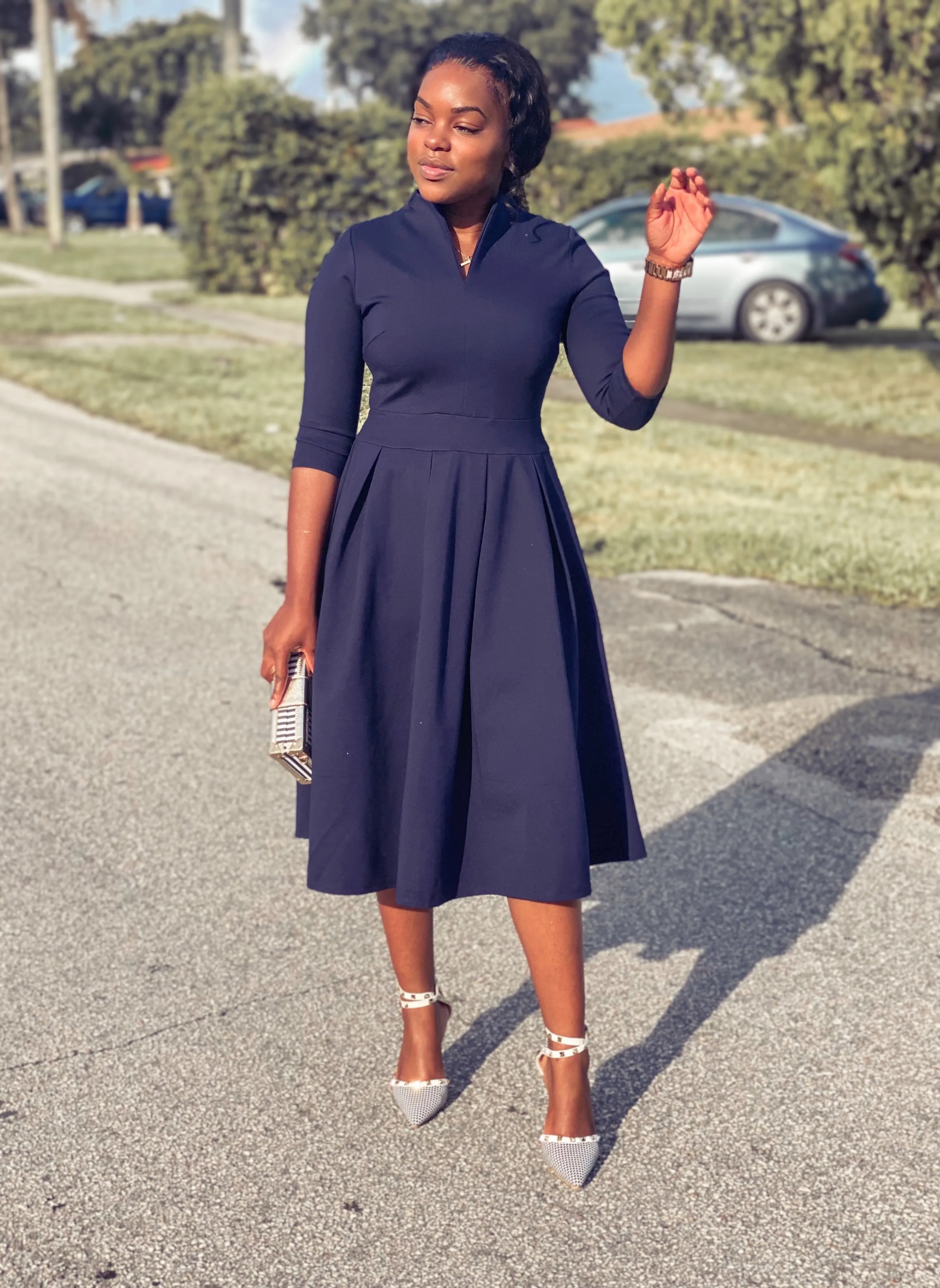 Santorini Navy Blue Dress
