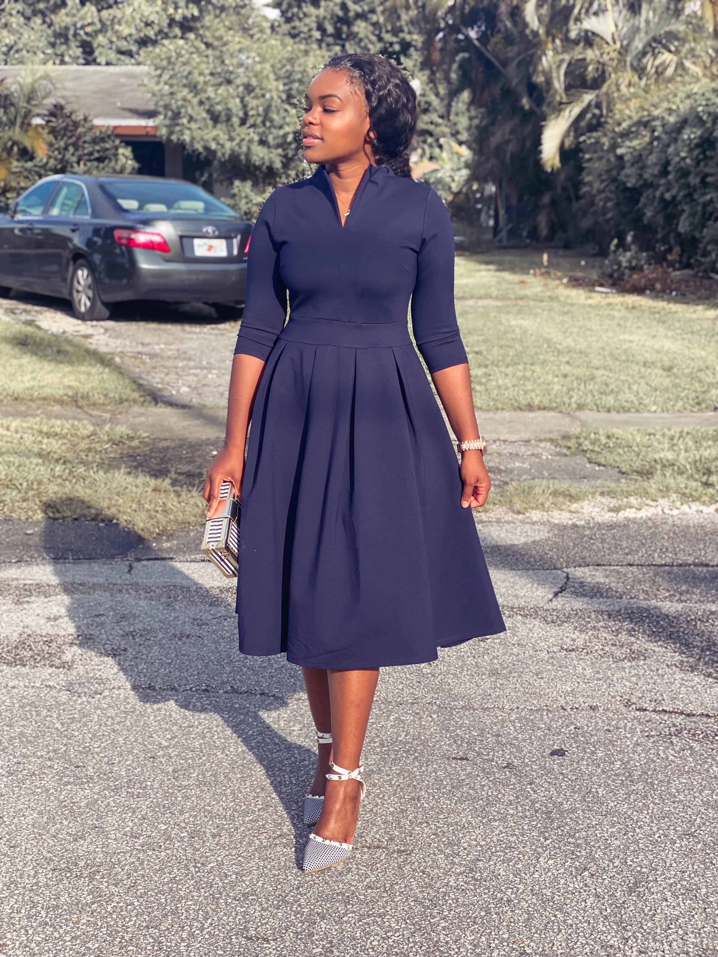 Santorini Navy Blue Dress
