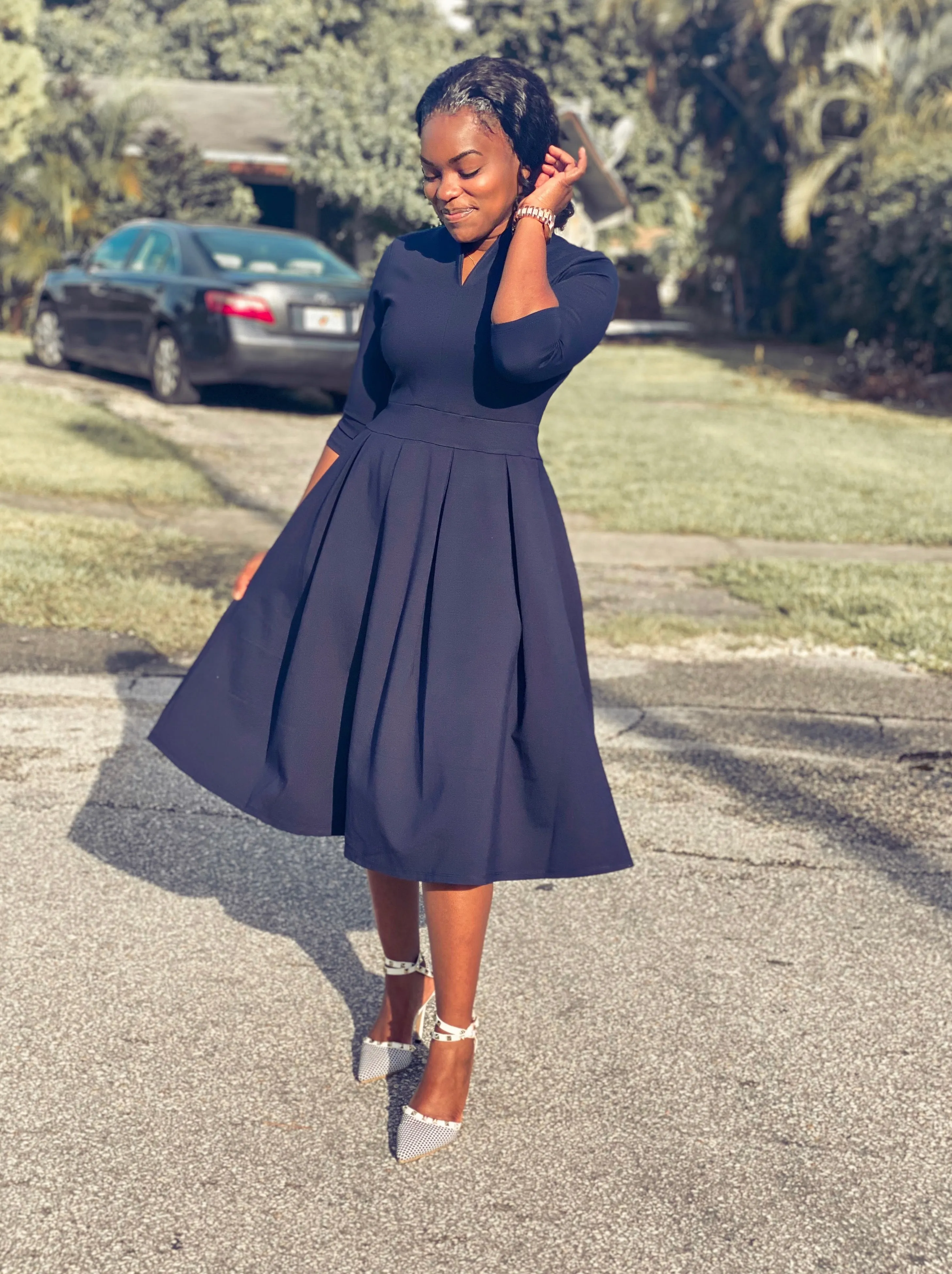 Santorini Navy Blue Dress