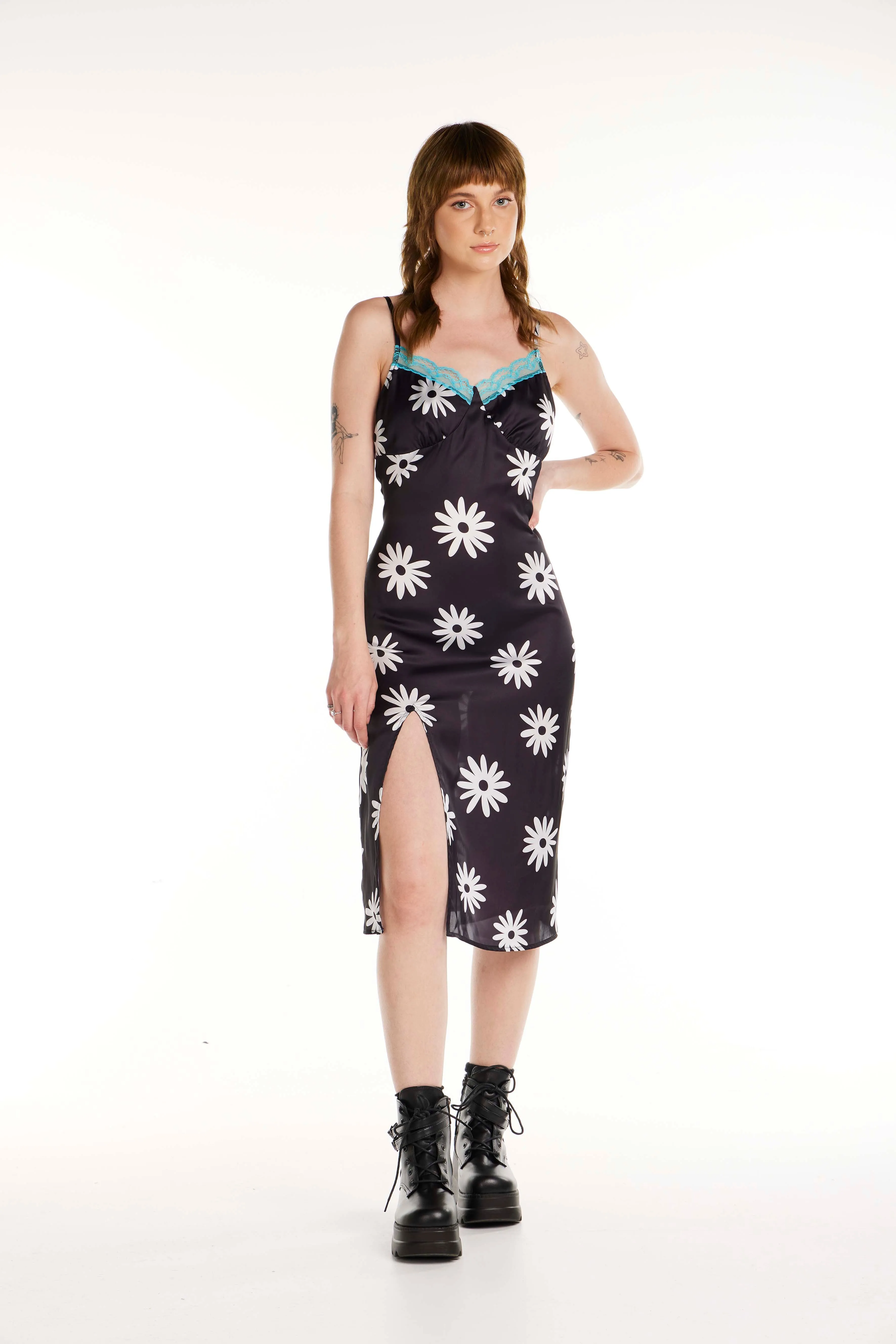 Satin Daisy Dress