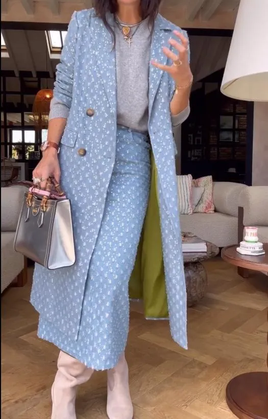 Sequin Cat Scratch Whare Long Coat Coat