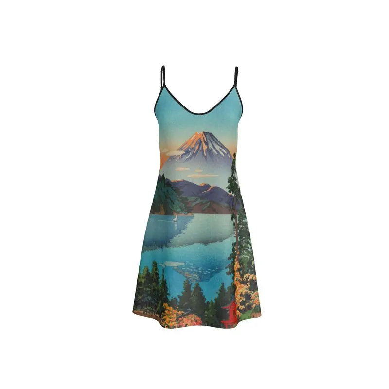 Short Slip Dress with Japanese Vintage Art