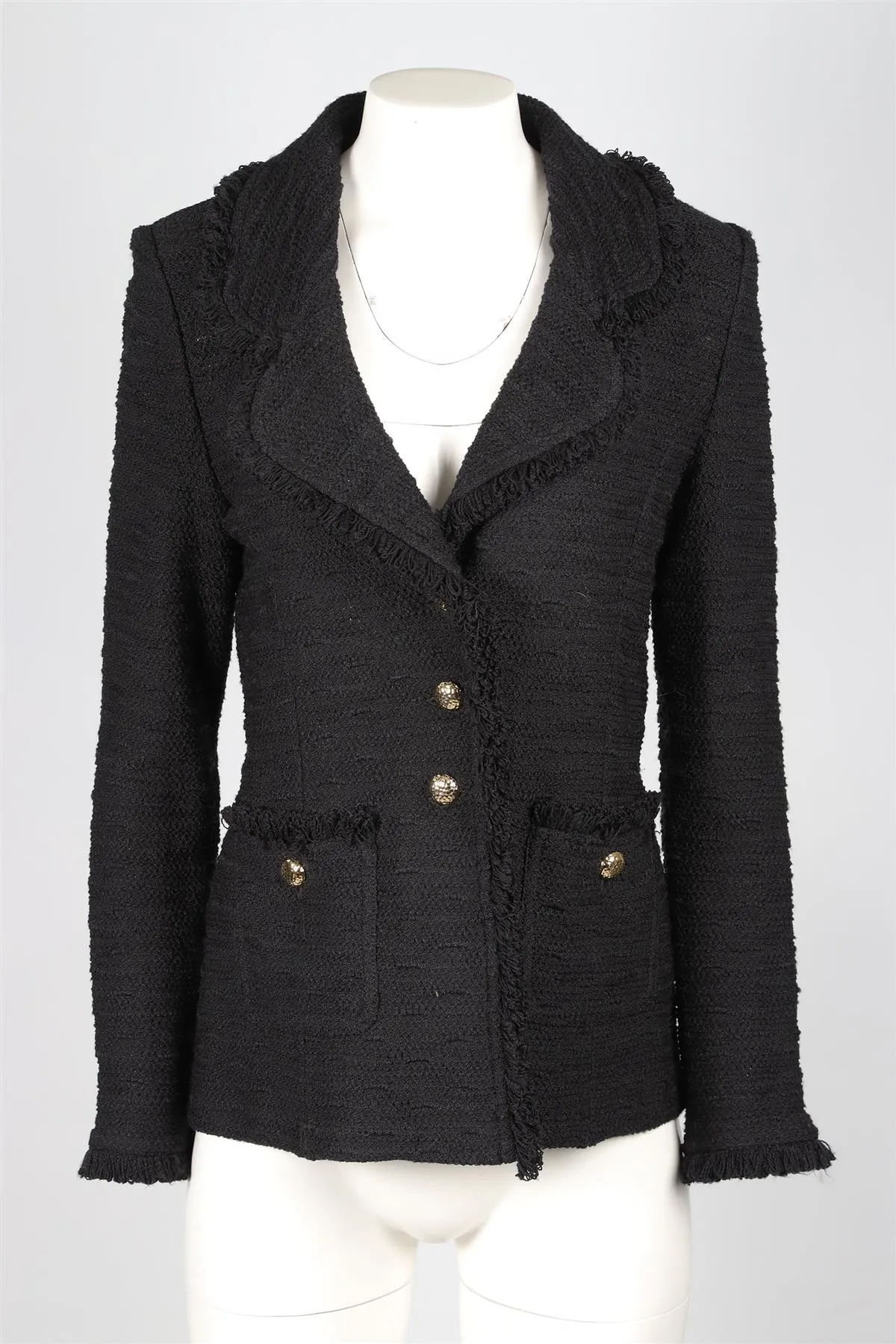 ST JOHN'S CAVIAR BLACK WOOL JACKET US 6 UK 10