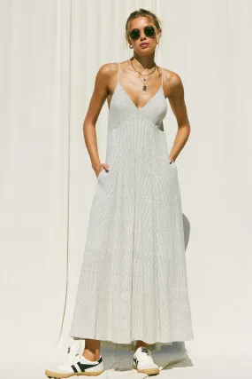 Striped Linen Maxi Dress