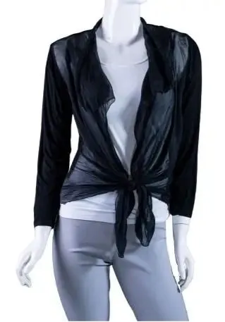 TEES BY TINA BQ233 Ansley 3/4 Sleeve Silk Front Tie Wrap