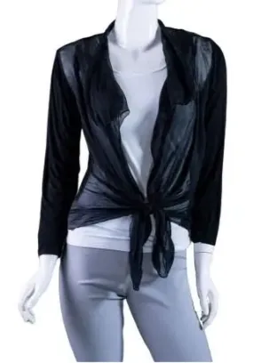 TEES BY TINA BQ233 Ansley 3/4 Sleeve Silk Front Tie Wrap