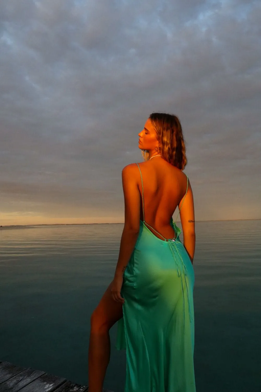The Slinky Slip Dress - Opal