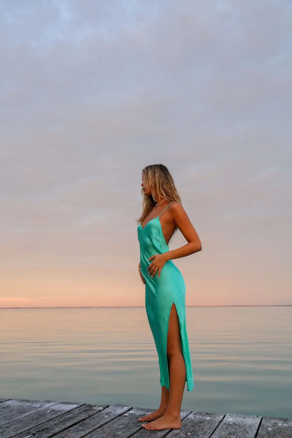 The Slinky Slip Dress - Opal