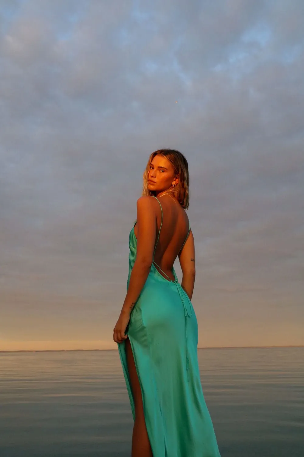 The Slinky Slip Dress - Opal