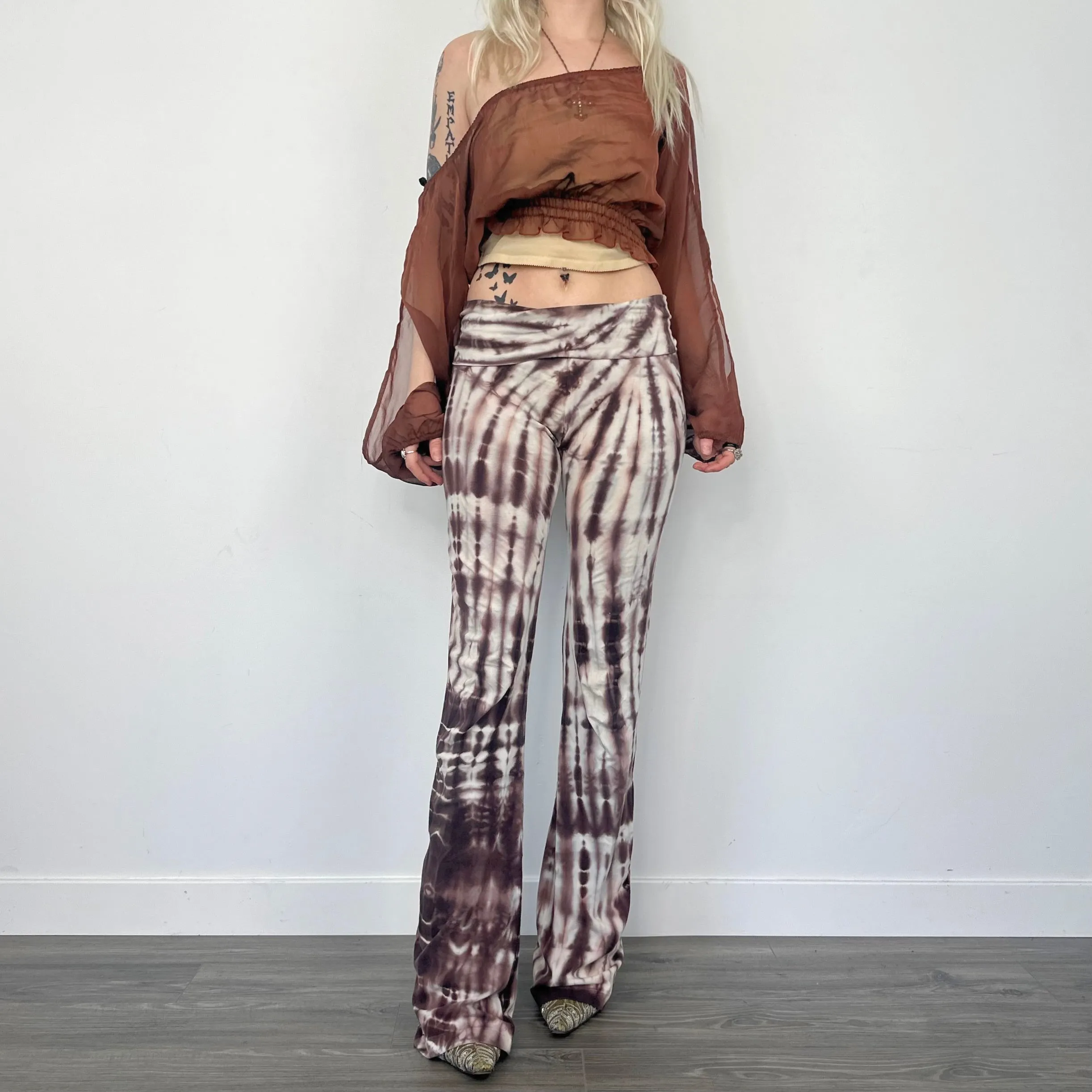Tie Dye Foldover Flares (S/M)