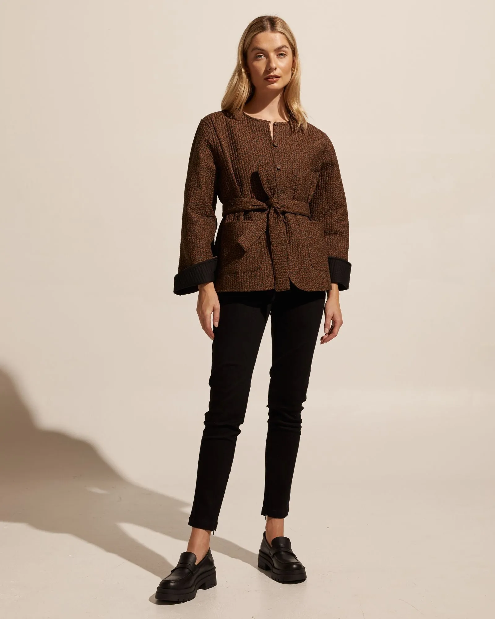 Trill Jacket  -  Toast Leopard