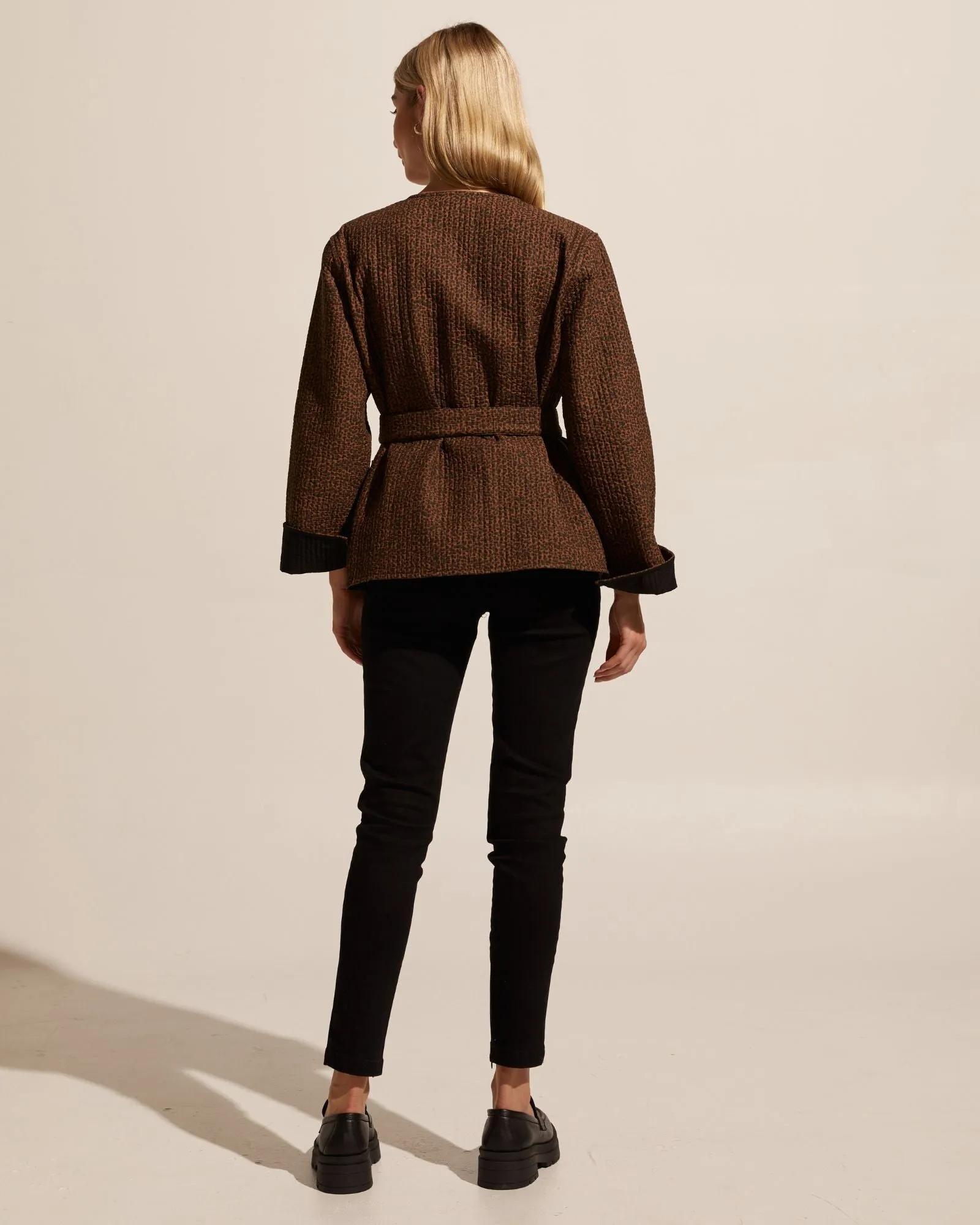 Trill Jacket  -  Toast Leopard
