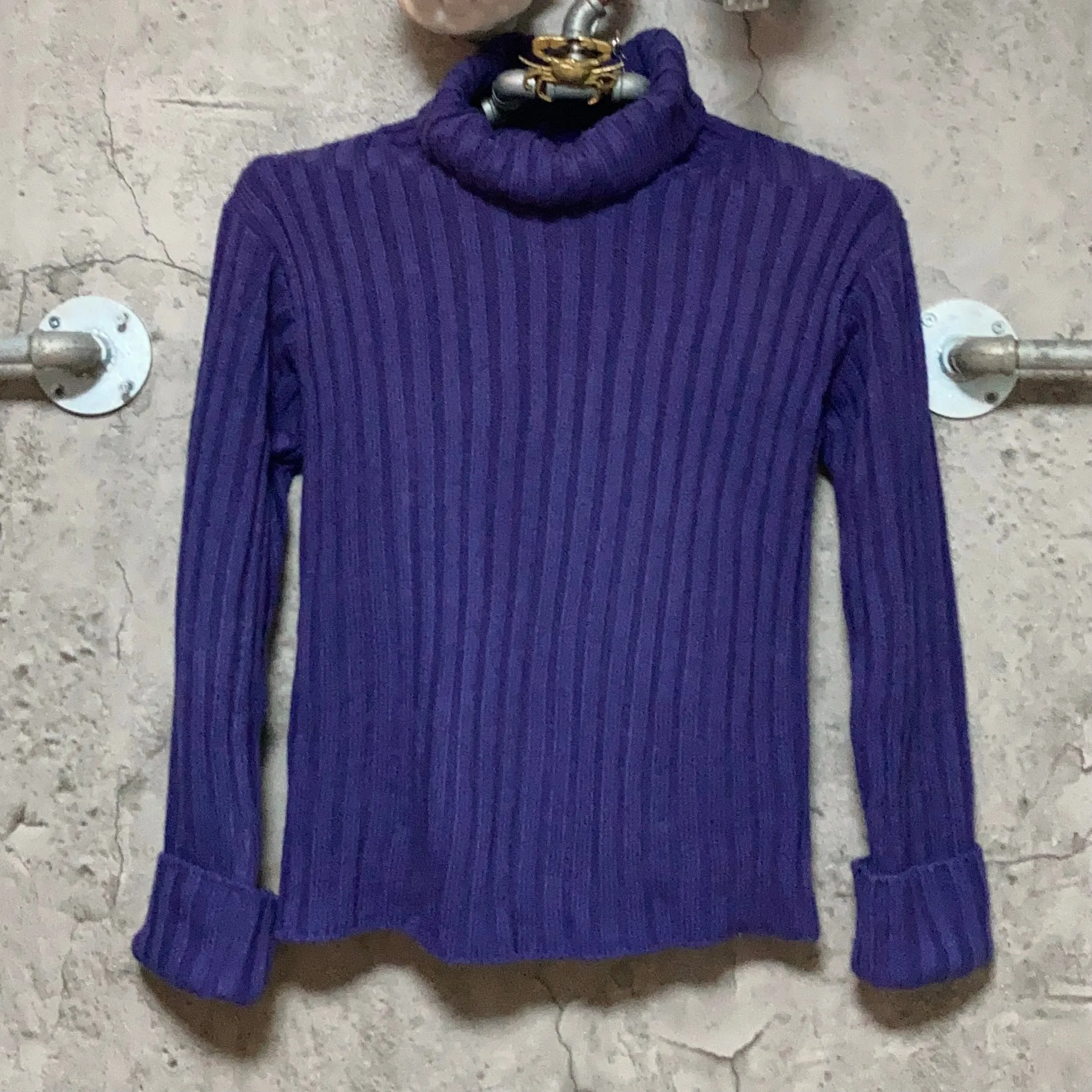 turtleneck knit top sweater purple ameri