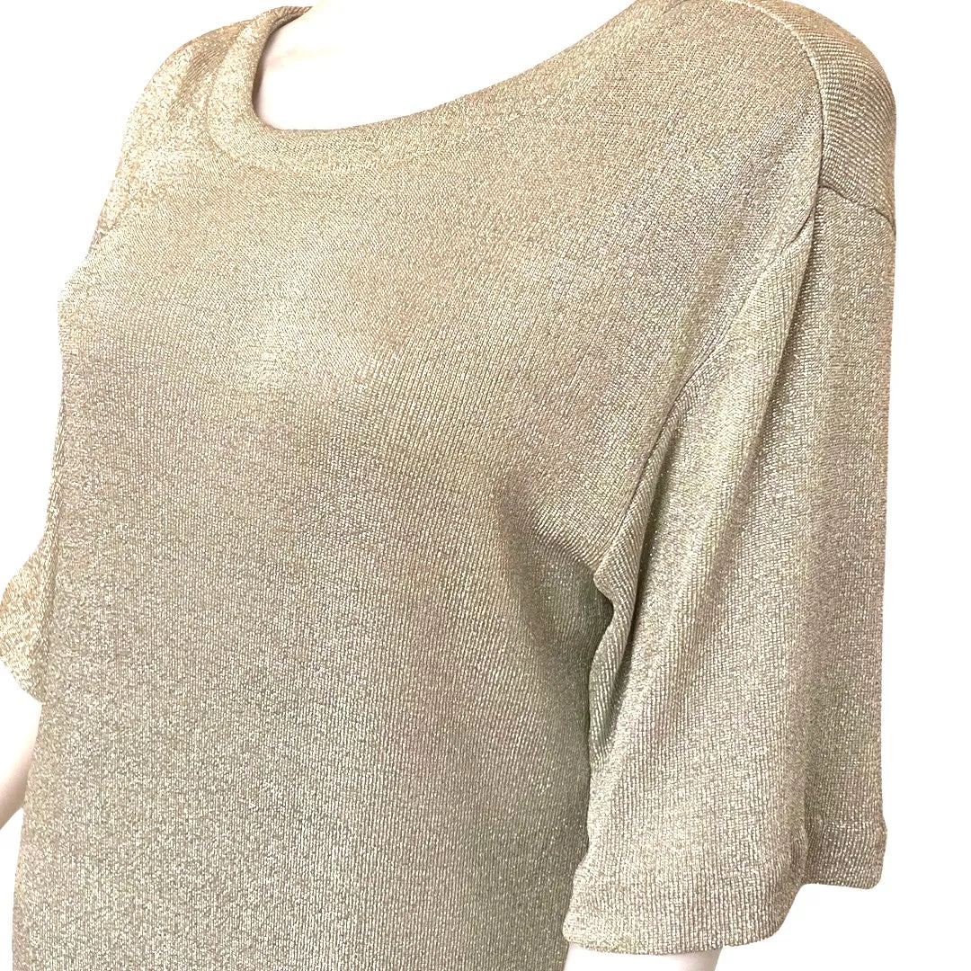 Vintage 1980s Gilberti Silver Shimmer Knit Dress