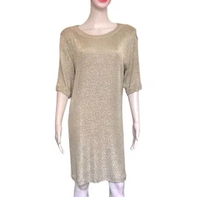 Vintage 1980s Gilberti Silver Shimmer Knit Dress