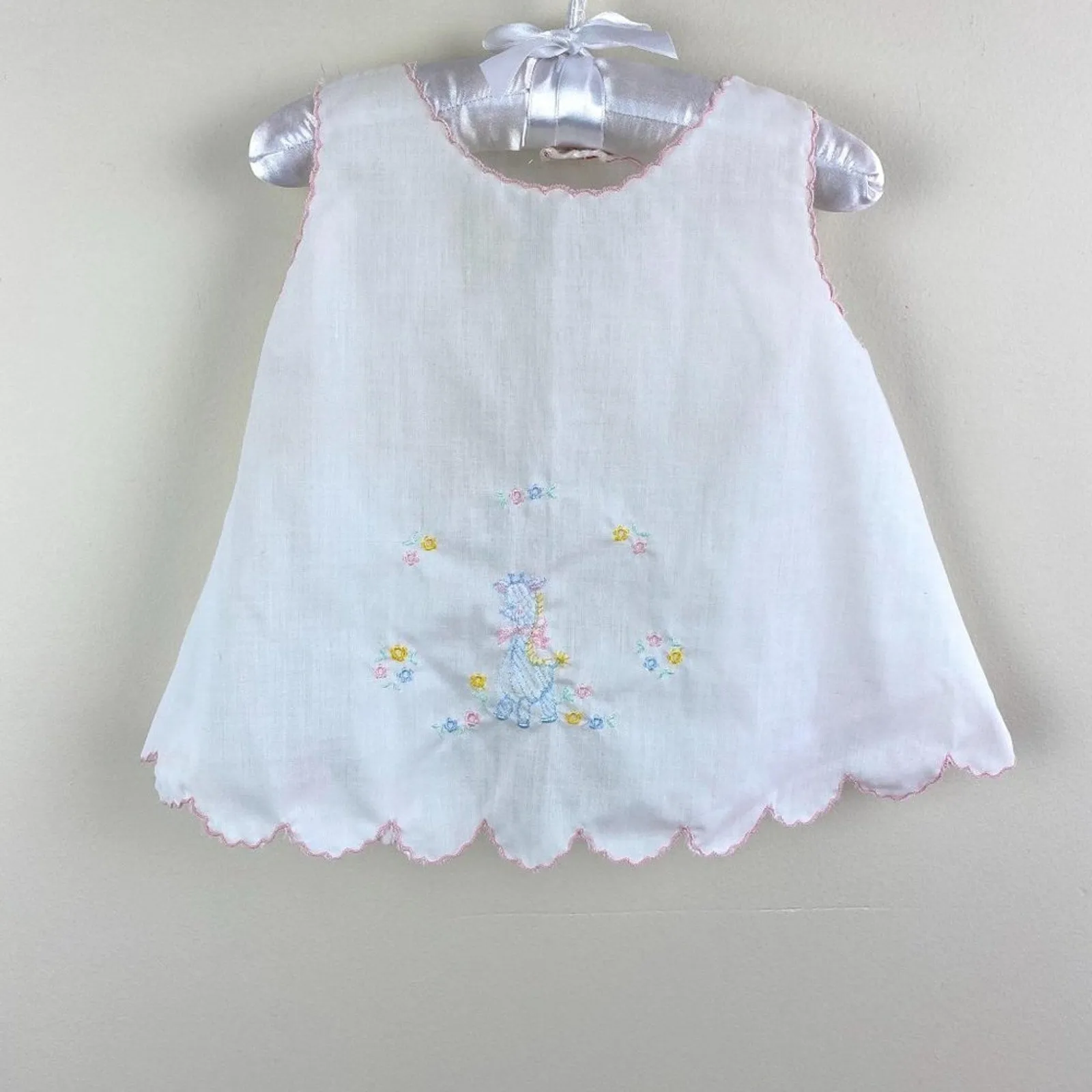 Vintage Sasson Brothers Girls Embroidered White Dress Set