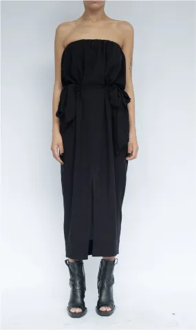 Washed Cotton Midi Dress with Bows