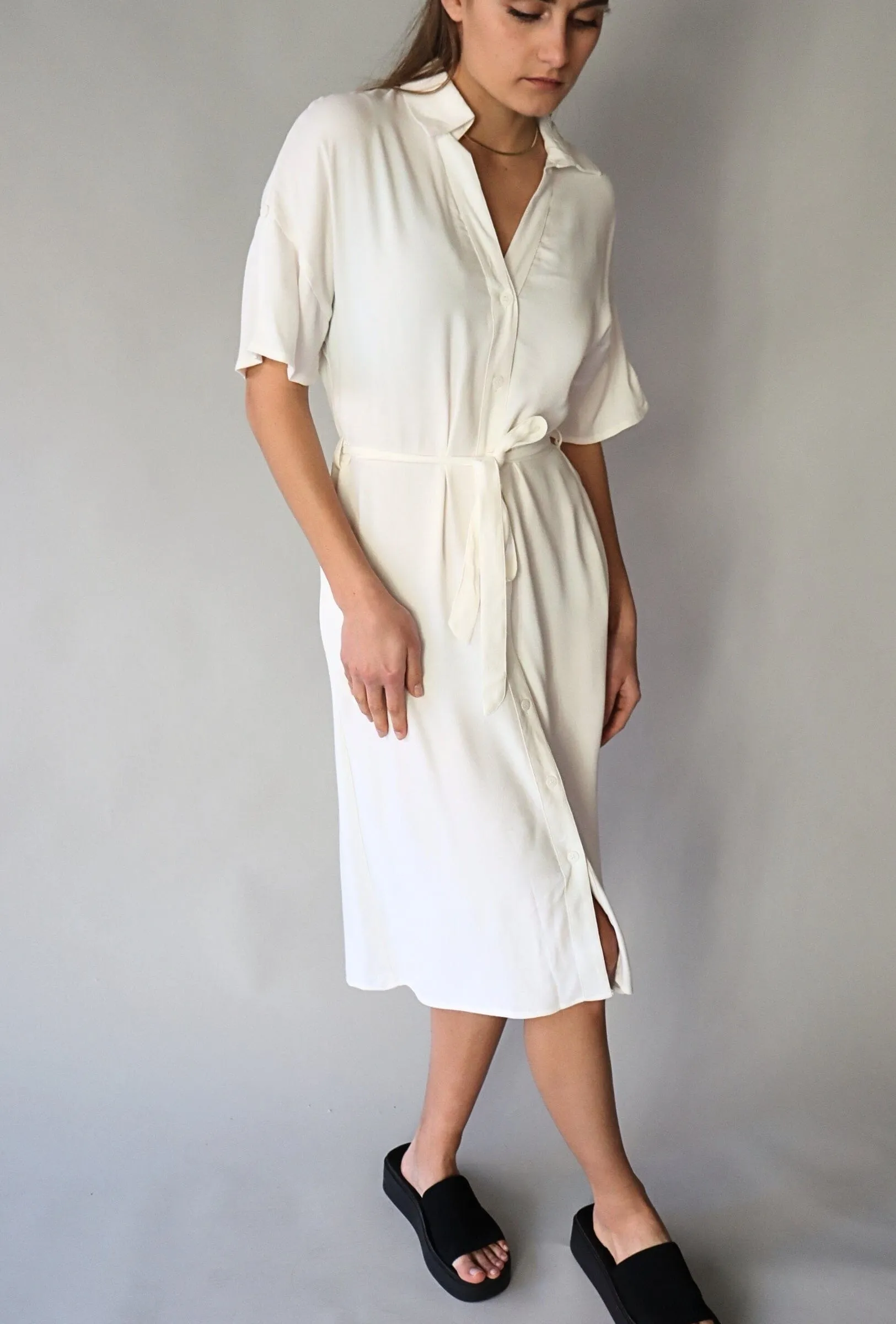 WHITE CREPE DRESS