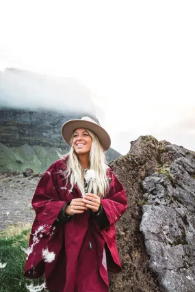 Womens Cape Dark Red