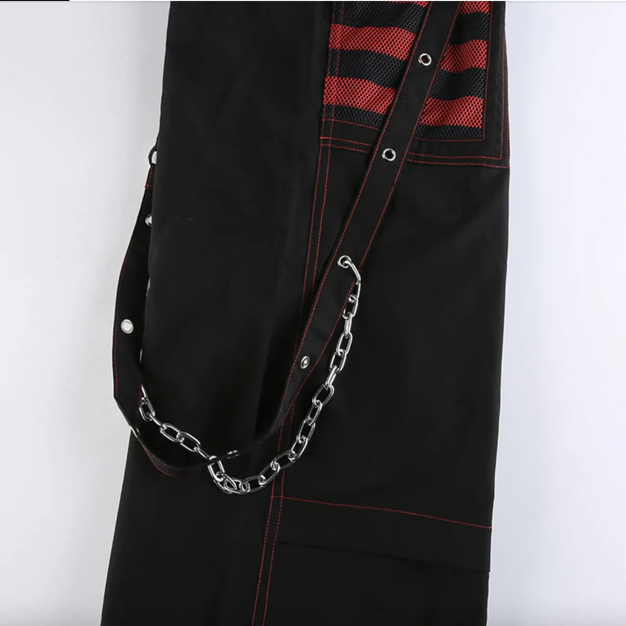 Women's Spring/Autumn Gothic Chain Bandage Wide Leg Pants/Trousers
