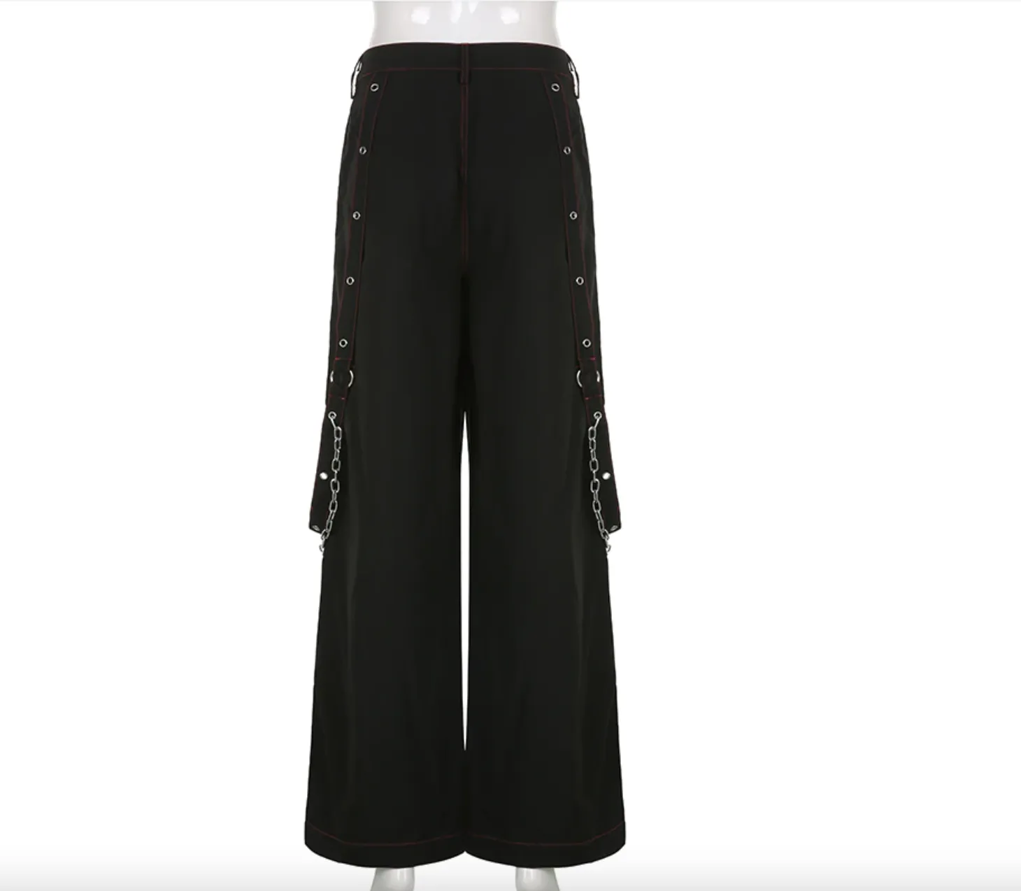 Women's Spring/Autumn Gothic Chain Bandage Wide Leg Pants/Trousers