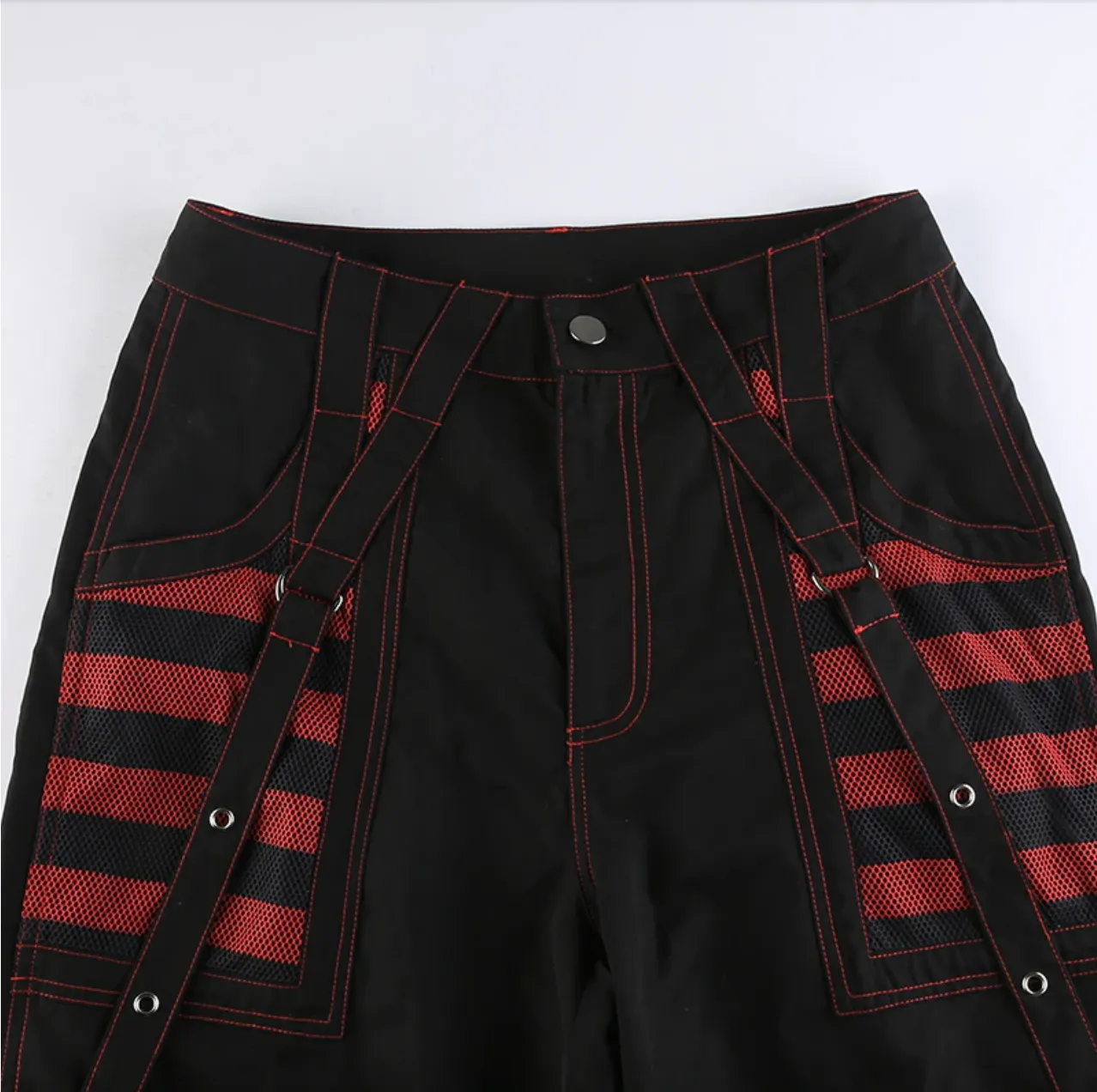 Women's Spring/Autumn Gothic Chain Bandage Wide Leg Pants/Trousers