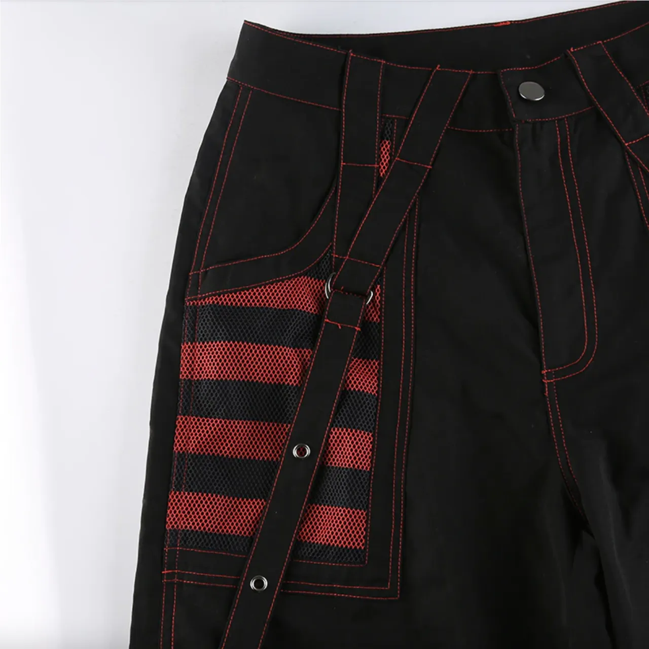 Women's Spring/Autumn Gothic Chain Bandage Wide Leg Pants/Trousers