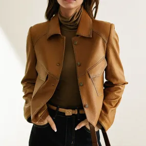 Women's Vintage Genuine Leather Jacket