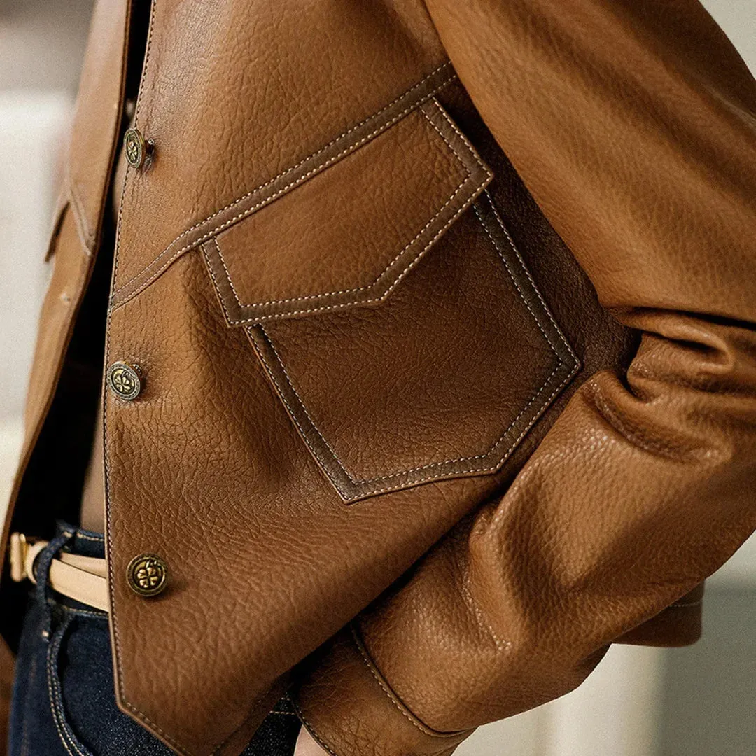 Women's Vintage Genuine Leather Jacket